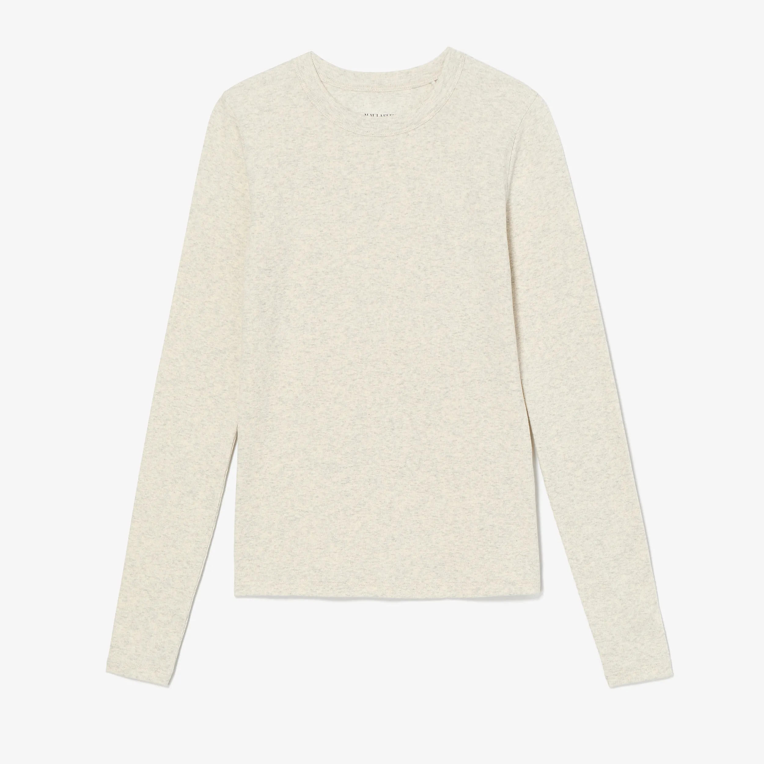 Malley Fitted Tee - Organic Ribbed Pima Cotton :: Beige Melange Architectural Tailoring