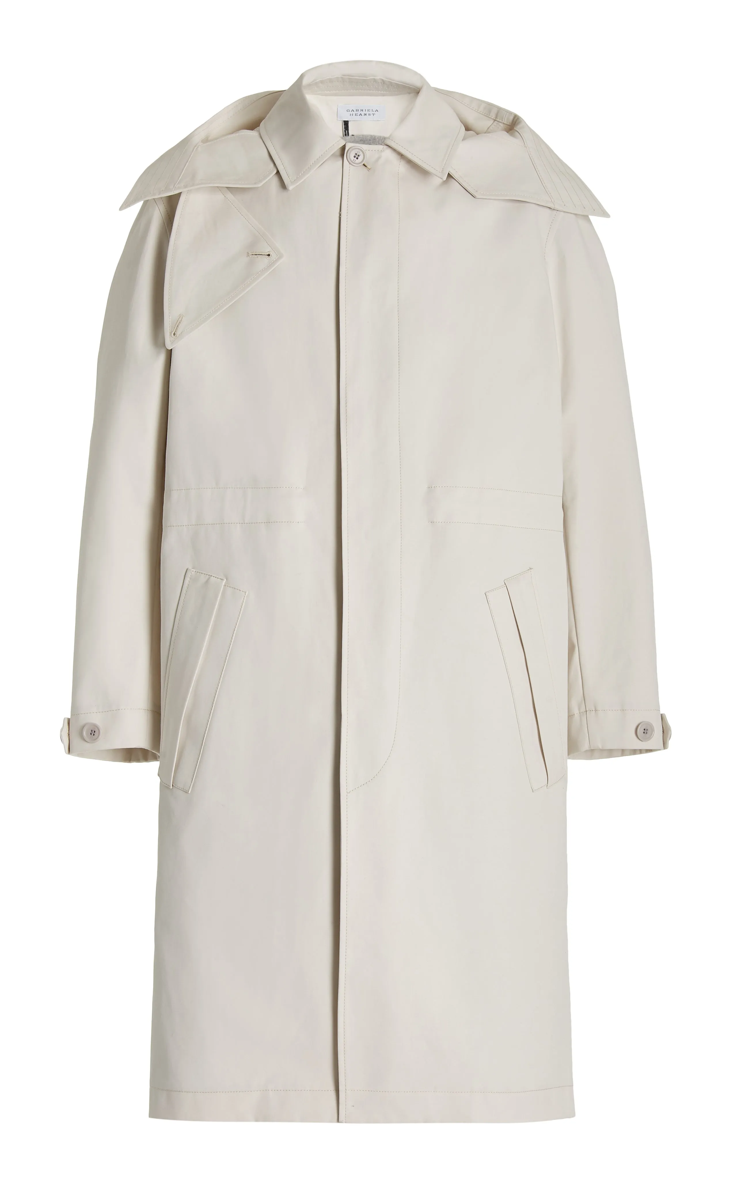 Malraux Parka in Pale Grey Cotton ReflectiveDetails Simple Modern Piece