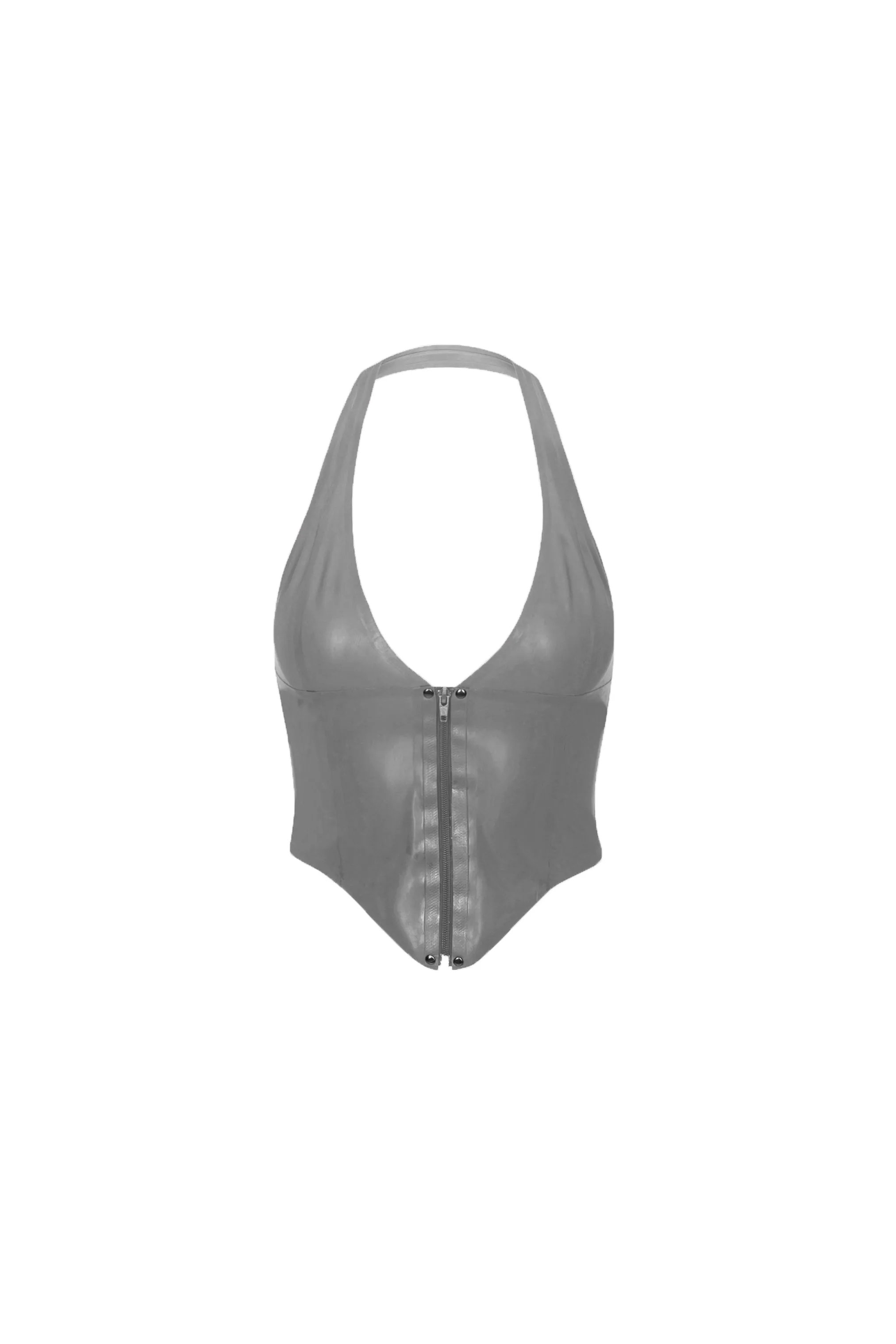 MARA CORSET - DARK GREY LATEX Multi Directional Zipper Placement