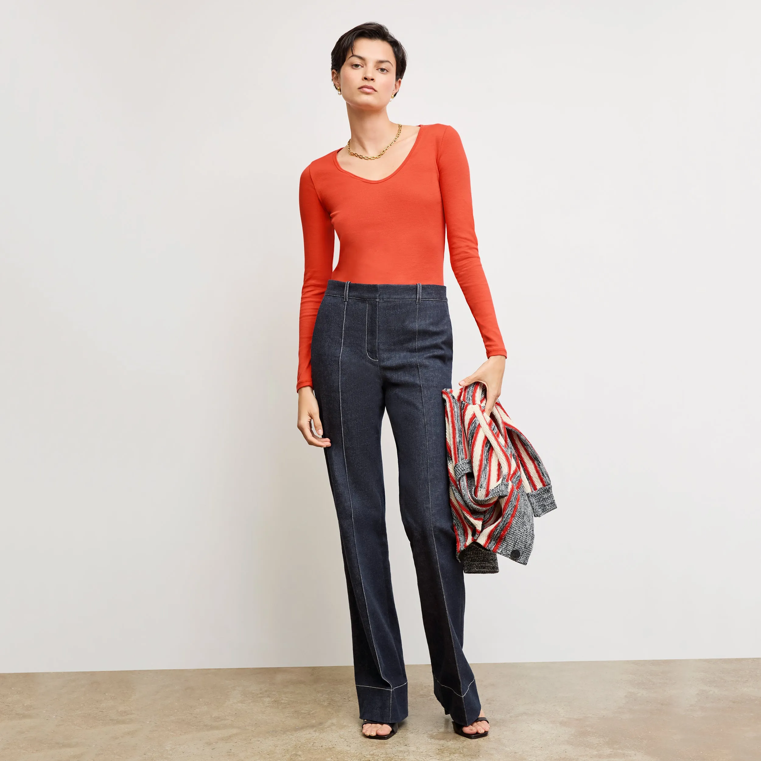 Marcia Layering T-Shirt - Organic Ribbed Pima Cotton :: Marmalade StretchTechnology