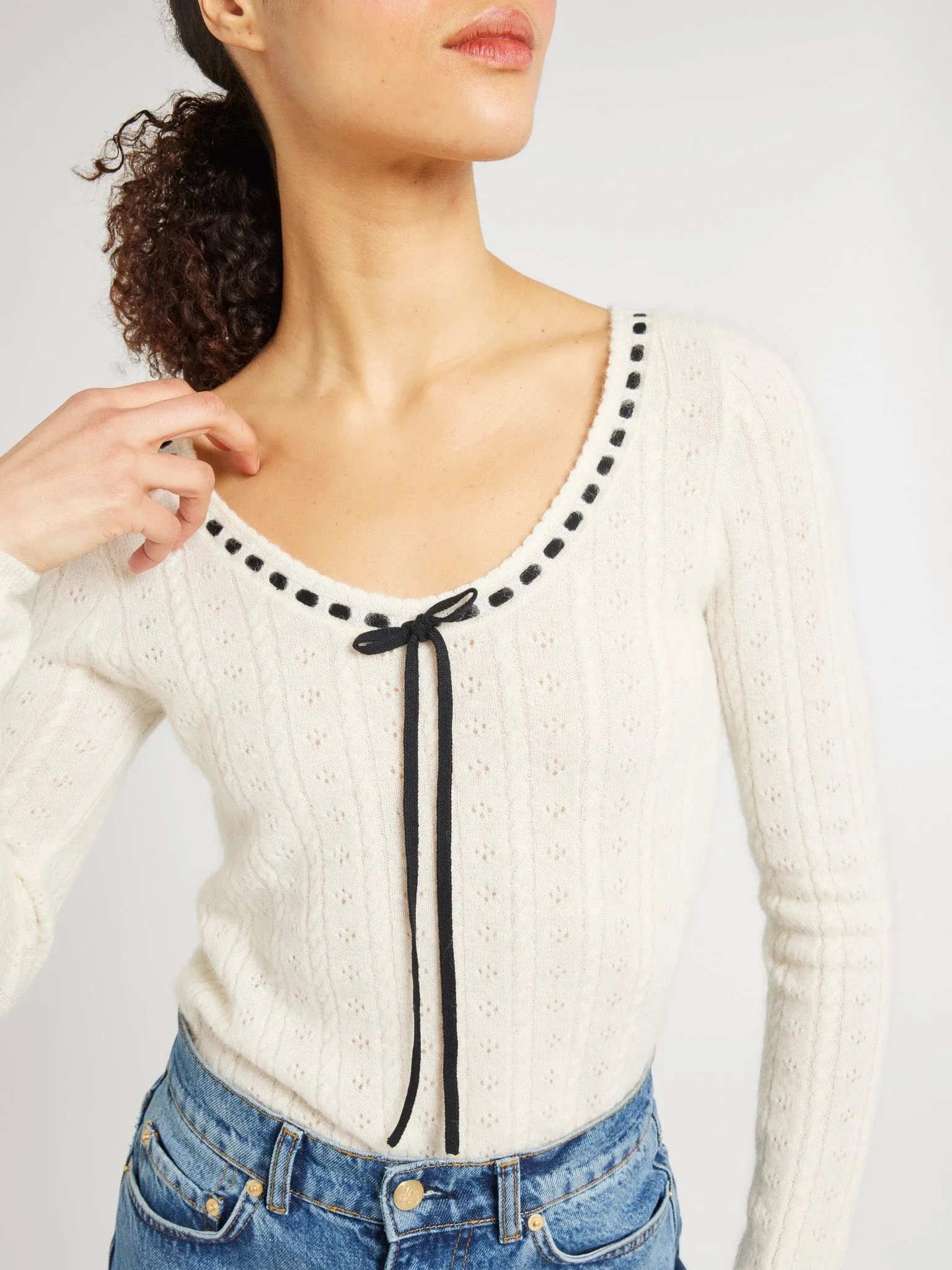 HeavyweightThermal SoftInteriorLining Margaret Pullover in Ivory