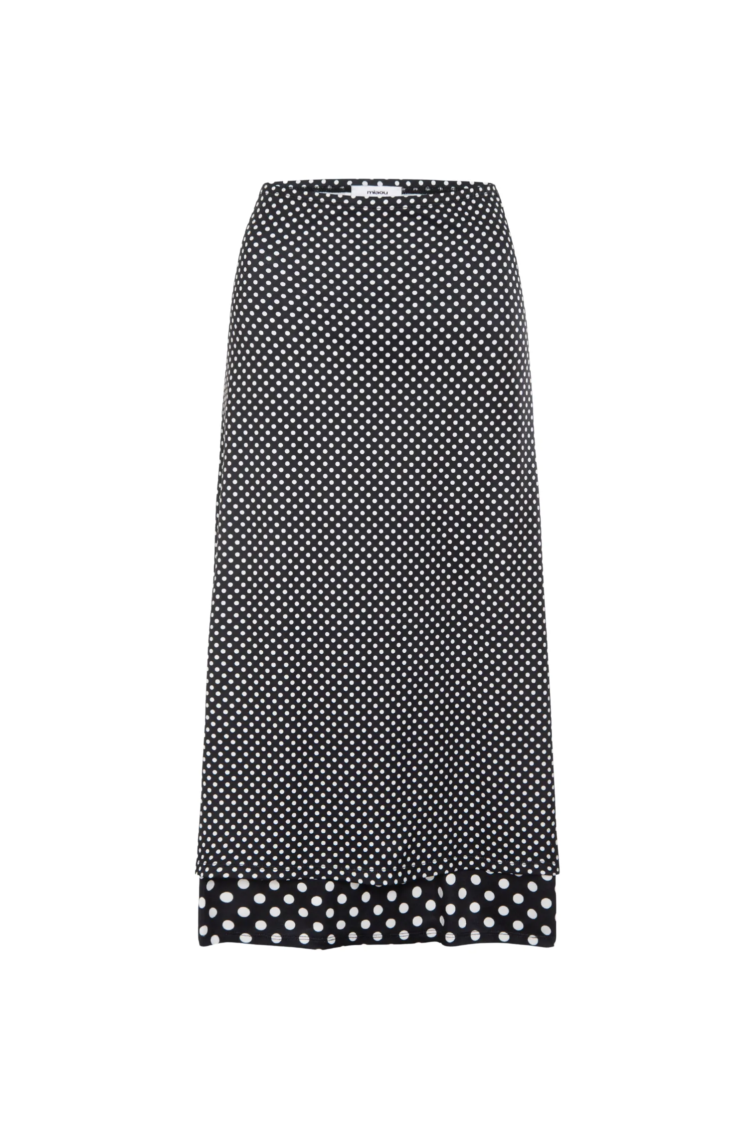 MARIA SKIRT - BLACK AND WHITE POLKA DOT Frayed hem