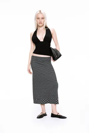 MARIA SKIRT - BLACK AND WHITE POLKA DOT Anti Snag Threading Anti Pilling Finish