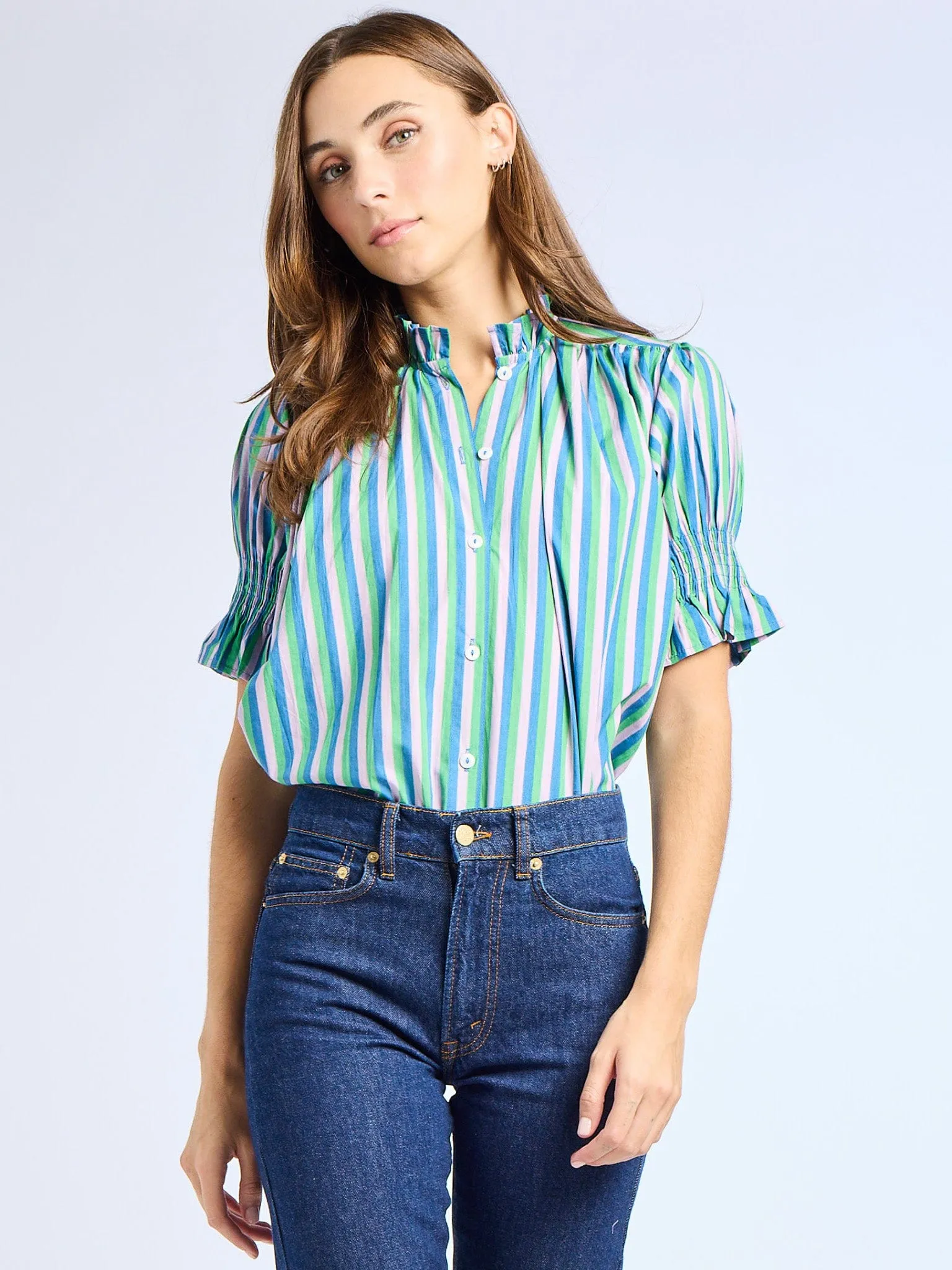 AntiStatic Weave Marnie Top in Printemps Stripe