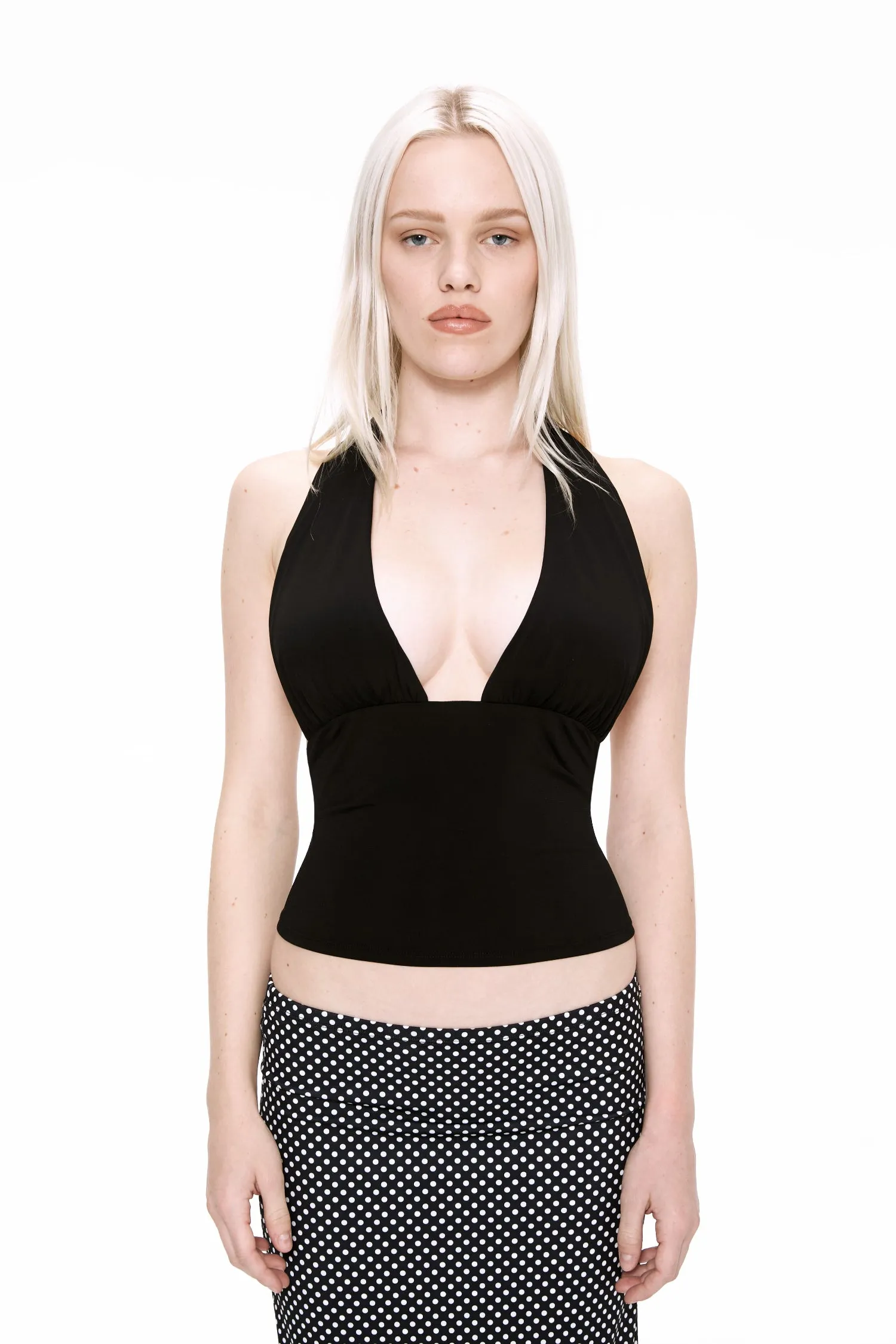 MATHILDE TOP - BLACK SeamFreeShoulder ZeroWasteProduction