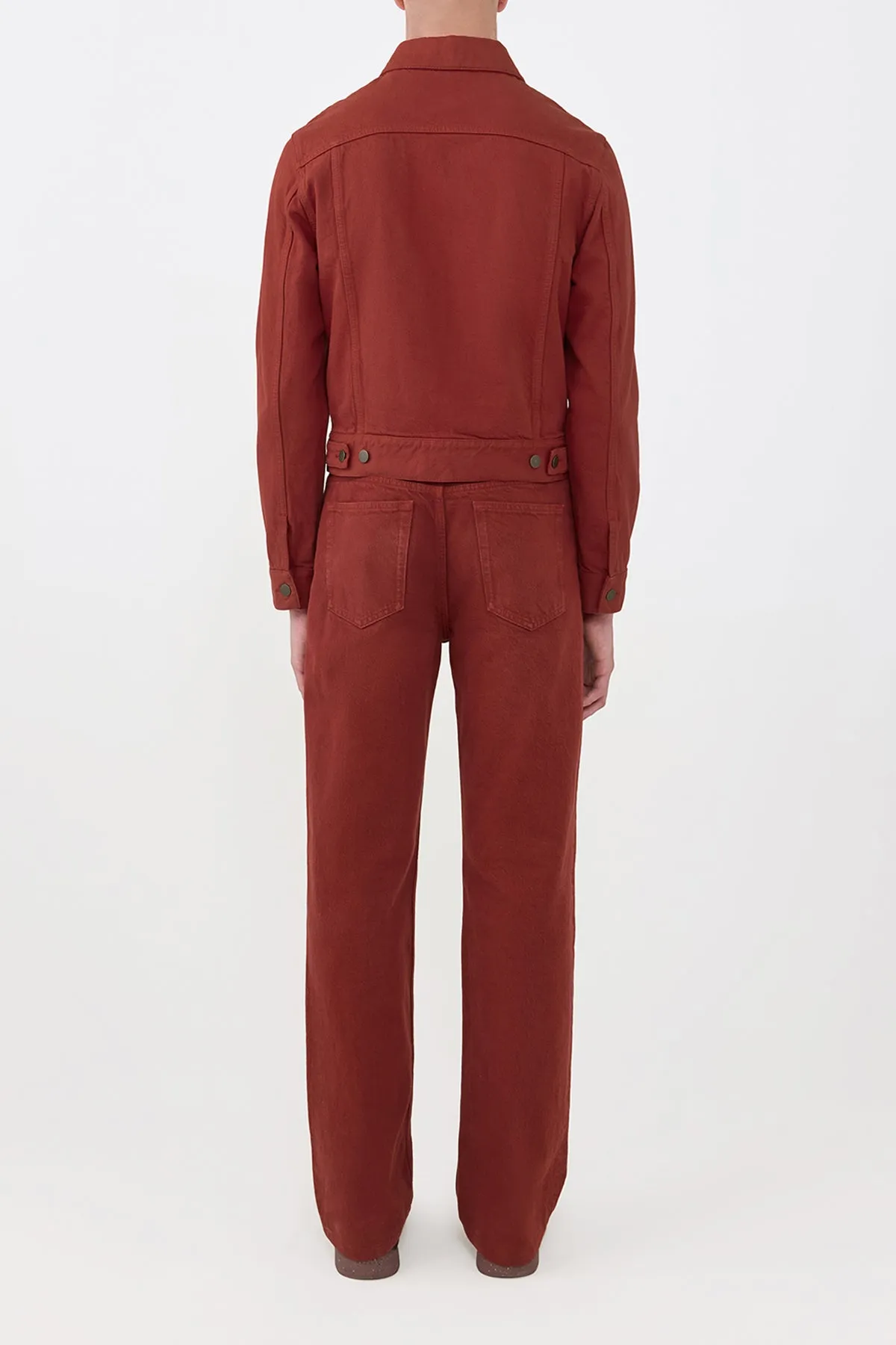 Barry Trucker in Burnt Sienna Recycled Cotton Denim Cheap Nice