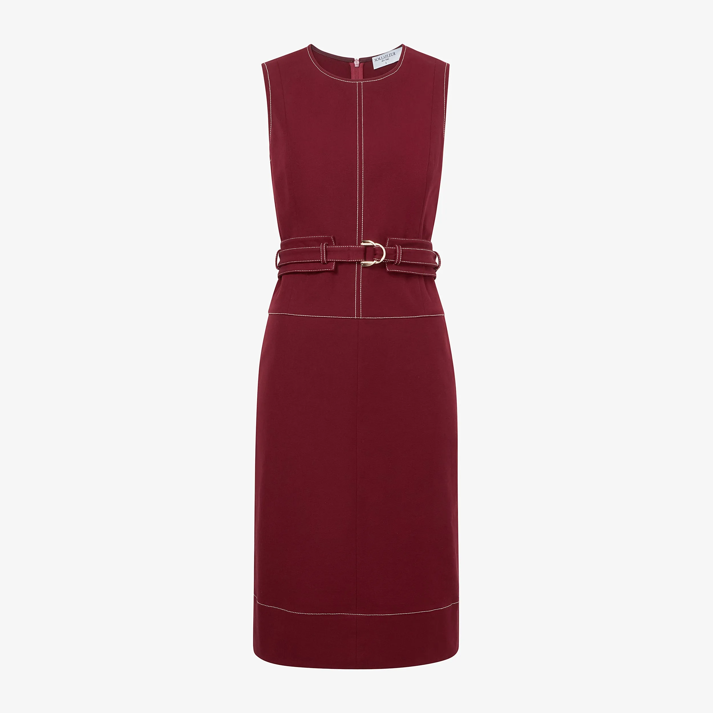 YarnBlend VNeck Style Maude Dress - Contrast Stitch Eco Better Than Denim :: Berry Jam