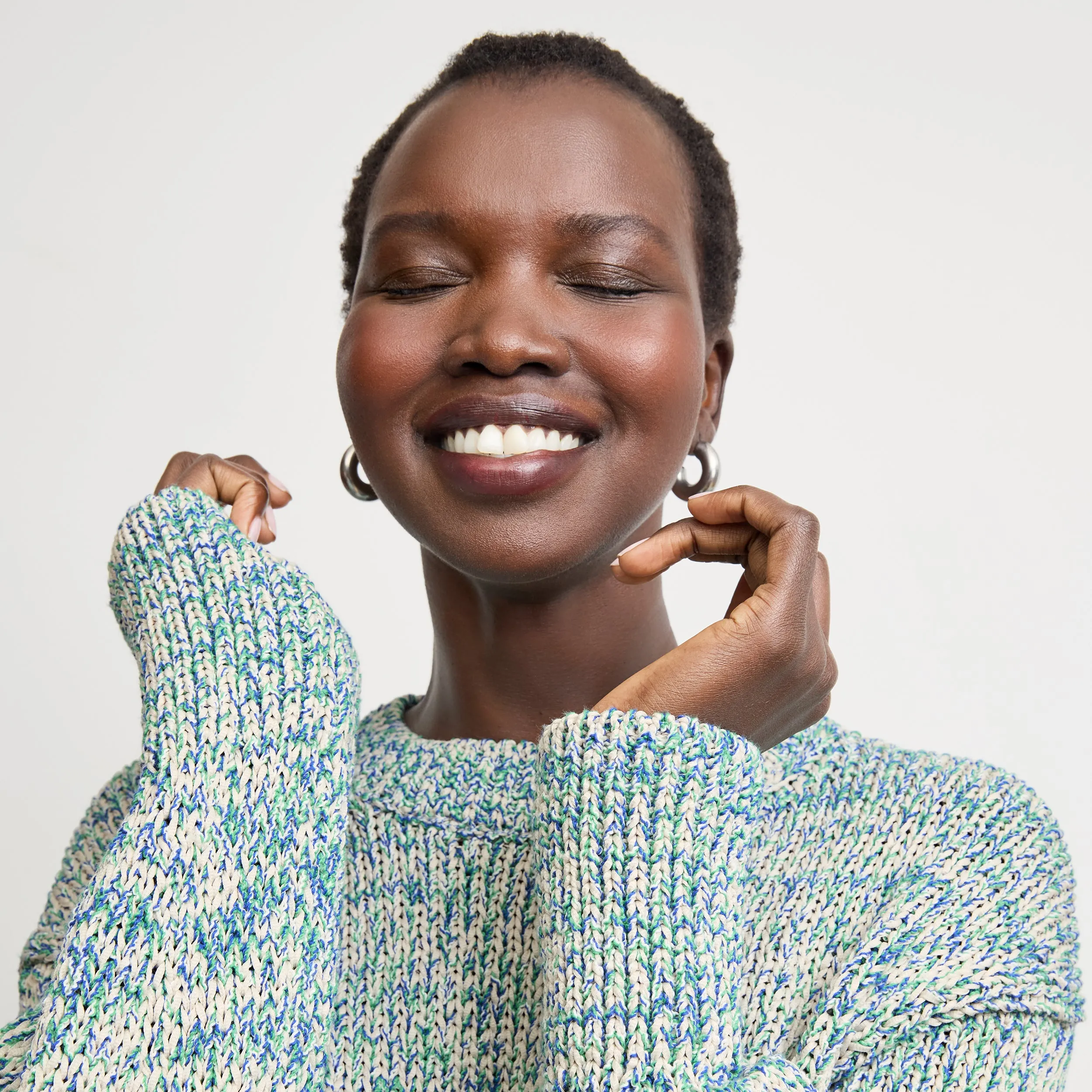 Hypoallergenic Fibers Eco Conscious Production Maura Easy Luxury Sweater - Boucle Sweater :: Multi