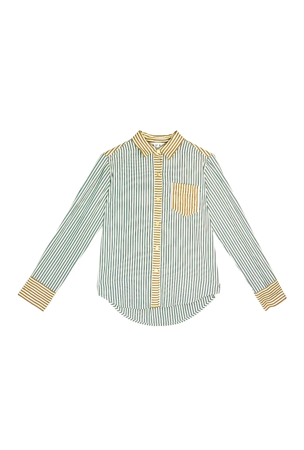 QuickDryTech BlendMaterials Mel Button Down Shirt - Deep Sea Stripe