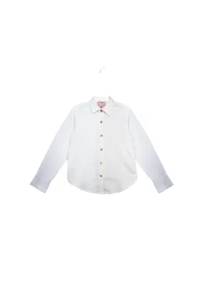 Mel Button Down Shirt - White Resilient Fabric Blend Airflow Optimized Weave