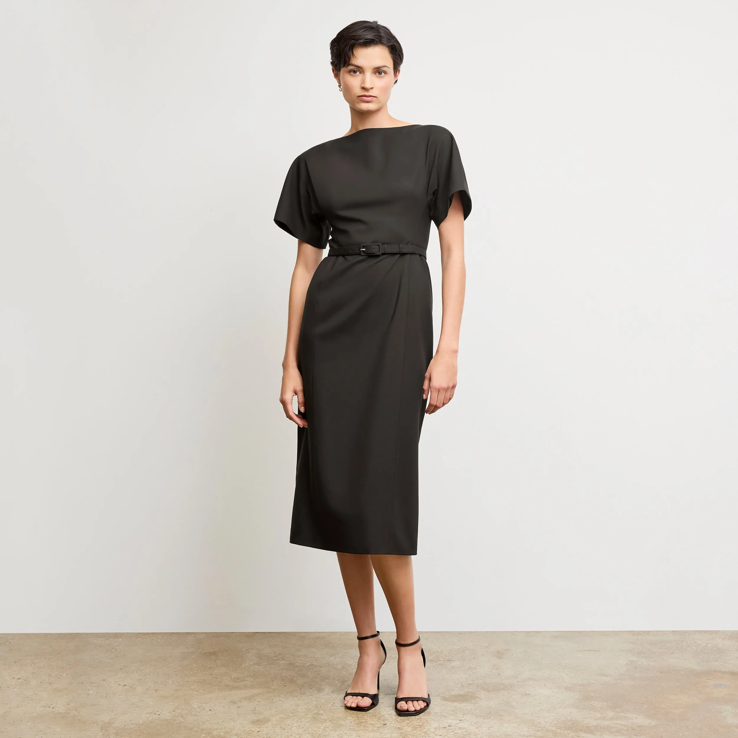 Meredith Executive Dress - Washable Wool Twill :: Black Moisture Control Lining