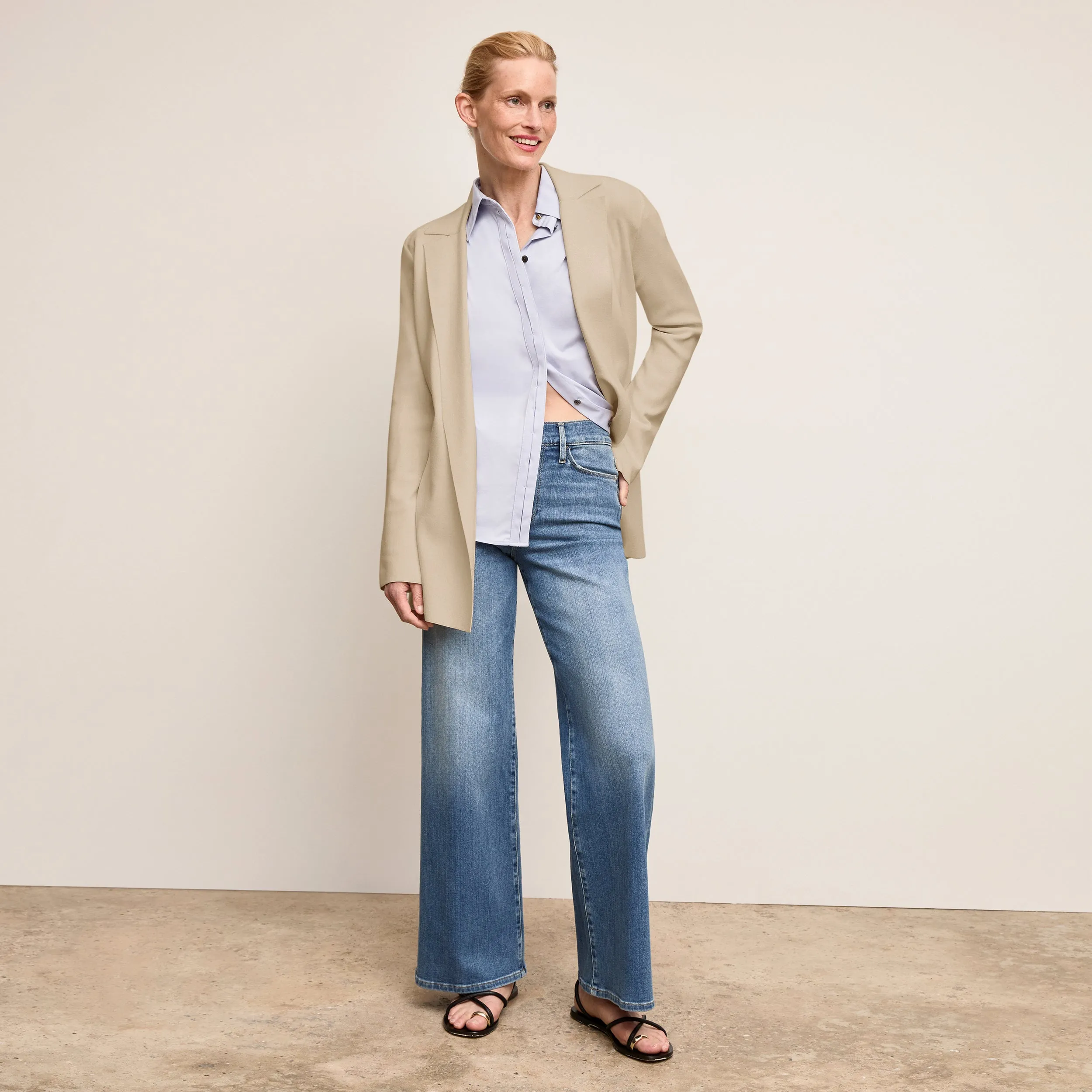 Merritt Wrap Jardigan :: Latte Reversible Layering Tech