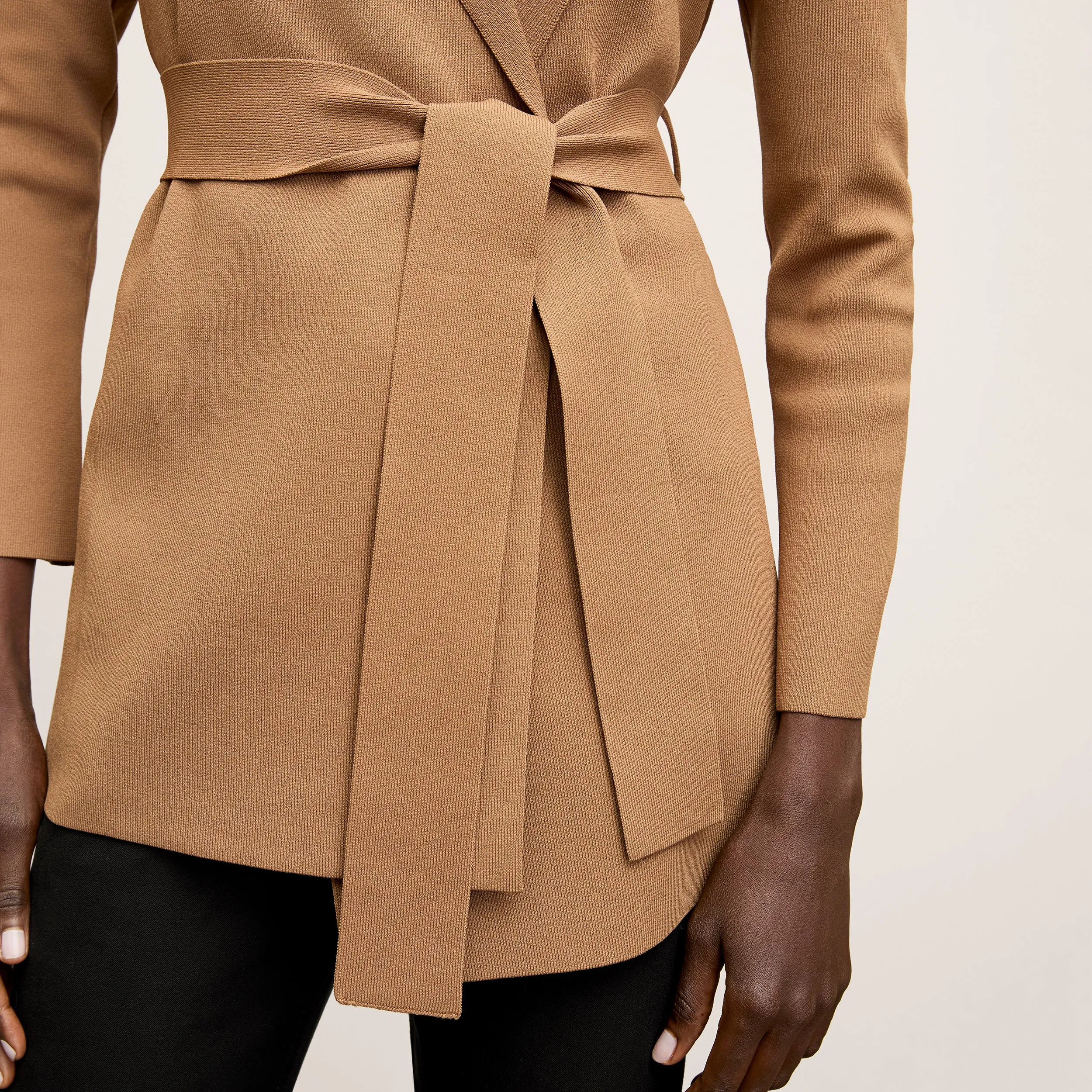 AdjustableHemCuffs Merritt Wrap Jardigan :: Saddle