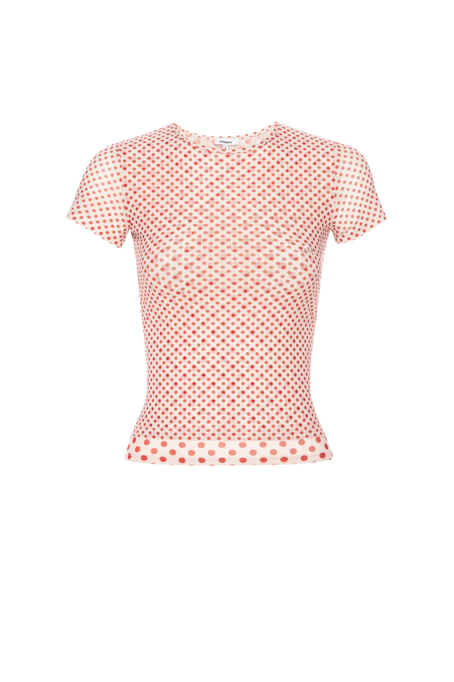 Ethically Sourced Yarn MESH MINI TEE - WHITE POLKA DOT