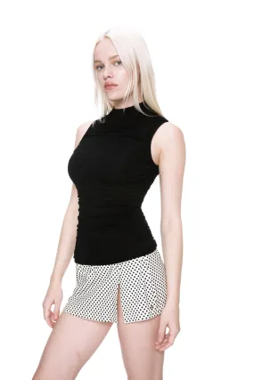 MICRO MINI SKIRT - BUTTER POLKA DOT Flexible Material