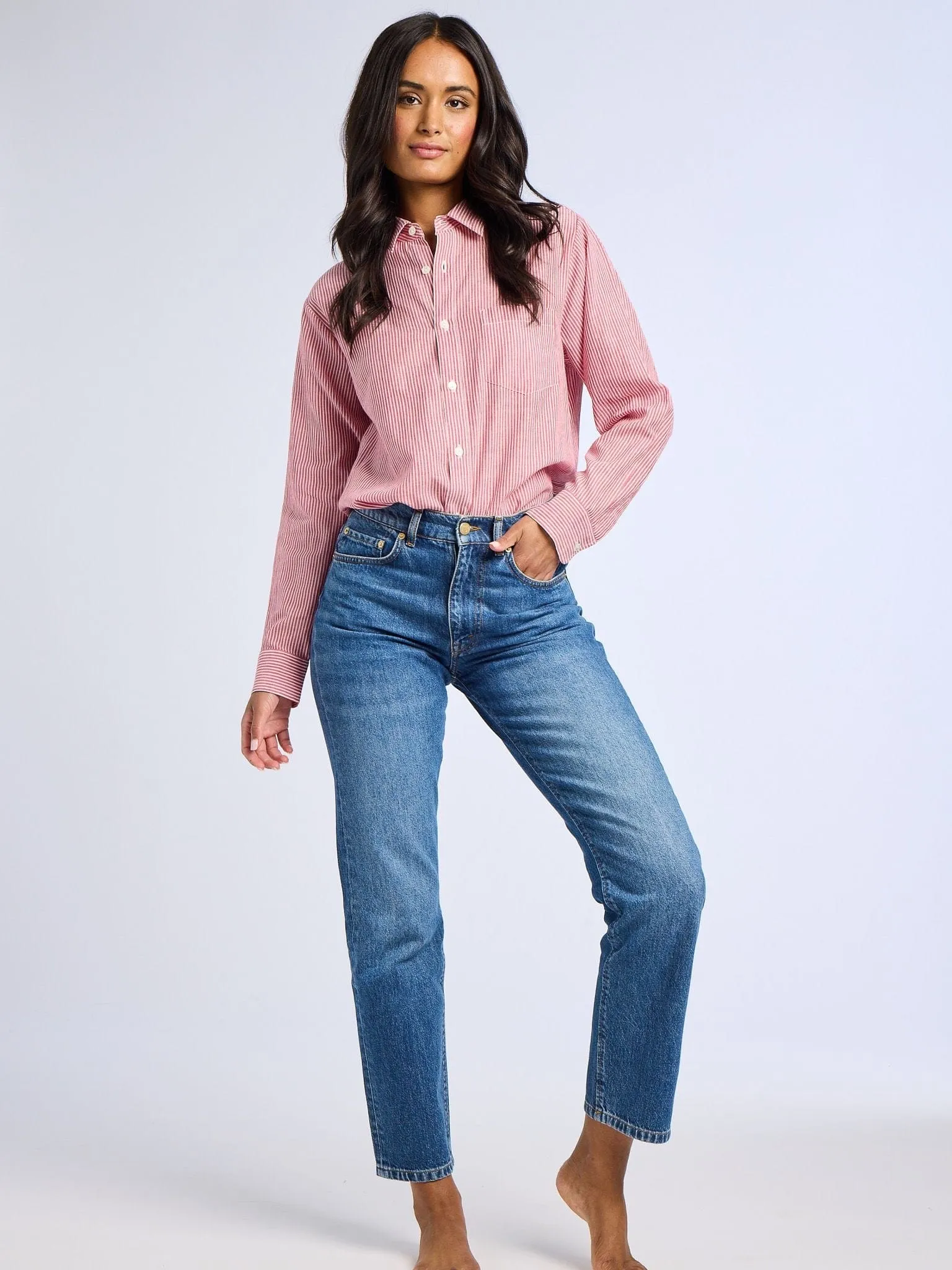 Eco Conscious Packaging Sofia Top in Tango Stripe