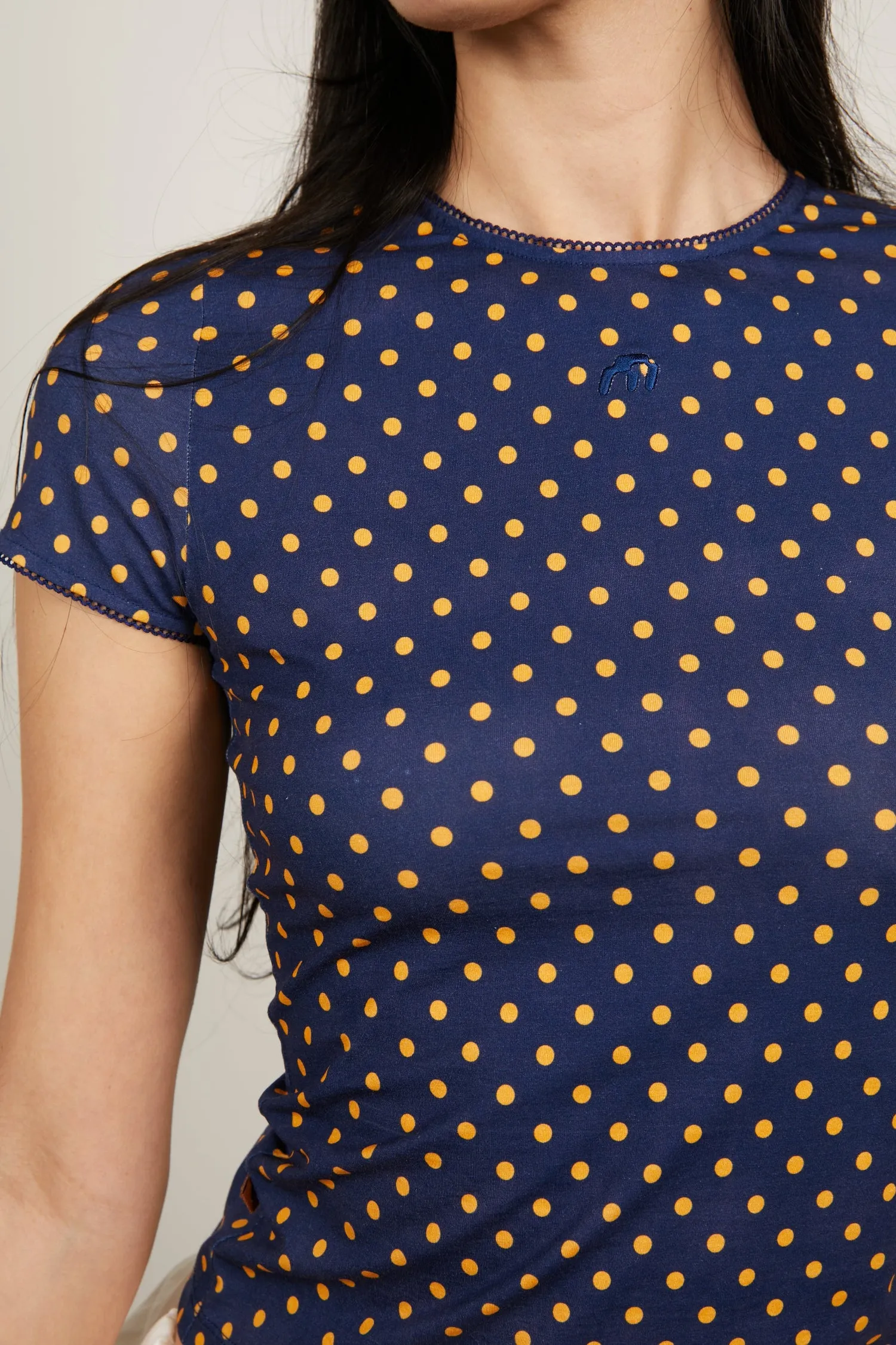 Wrinkle Resistant Compact Weave Fabric MINI TEE - POLKA DOT