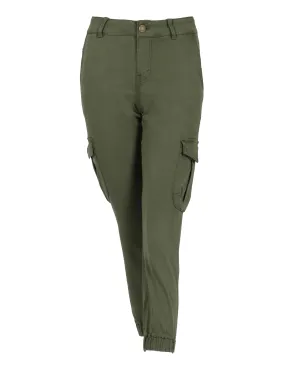 Mid Rise Crop Cargo Army Jogger Low Profile Snag Free Fabric
