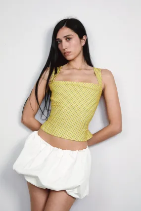 FlatlockSeams OdorResistant Coating IMOGENE CORSET - YELLOW POLKA DOT