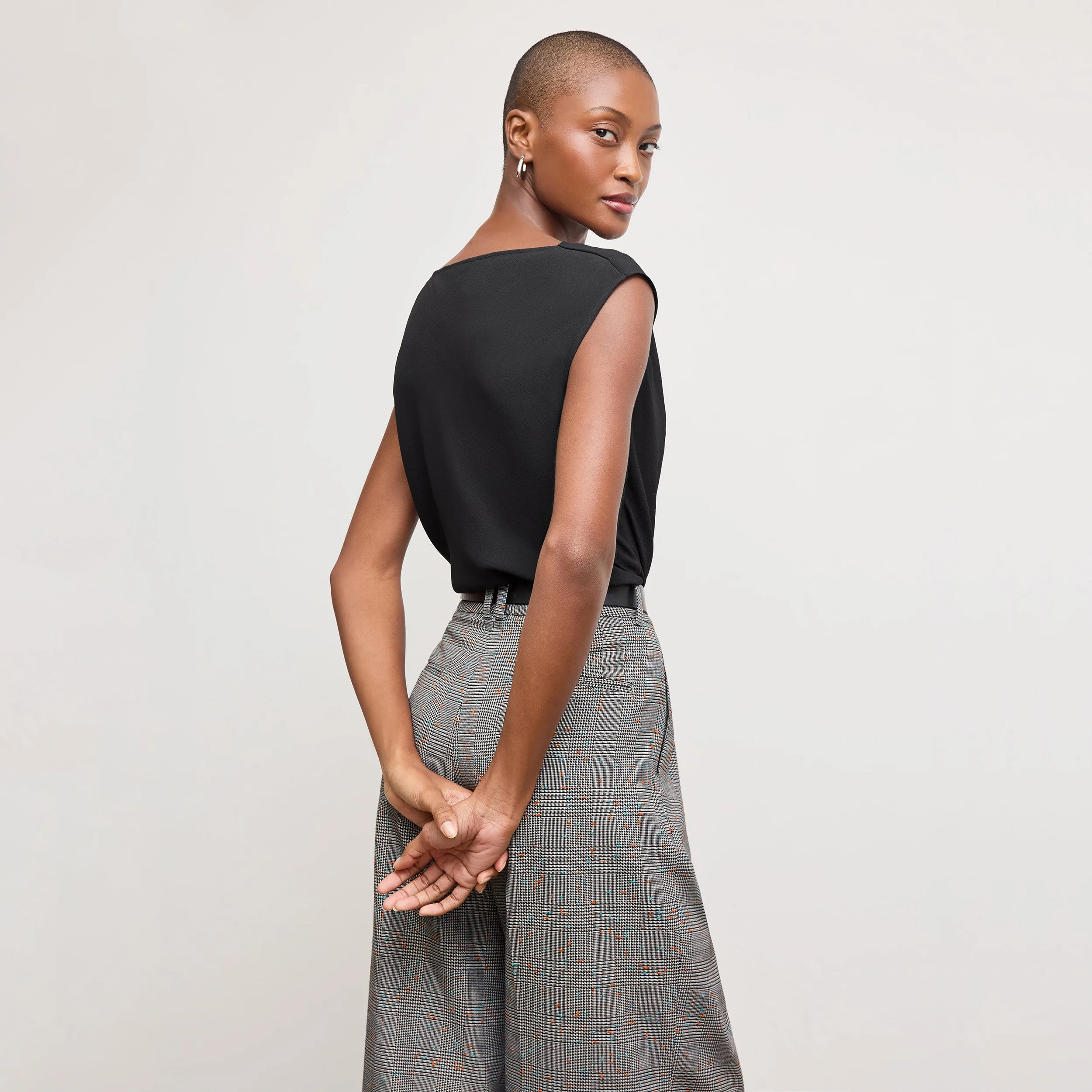 Nora Top - Eco Soft Wave :: Black Four Way Stretch Colorfast Dye Method