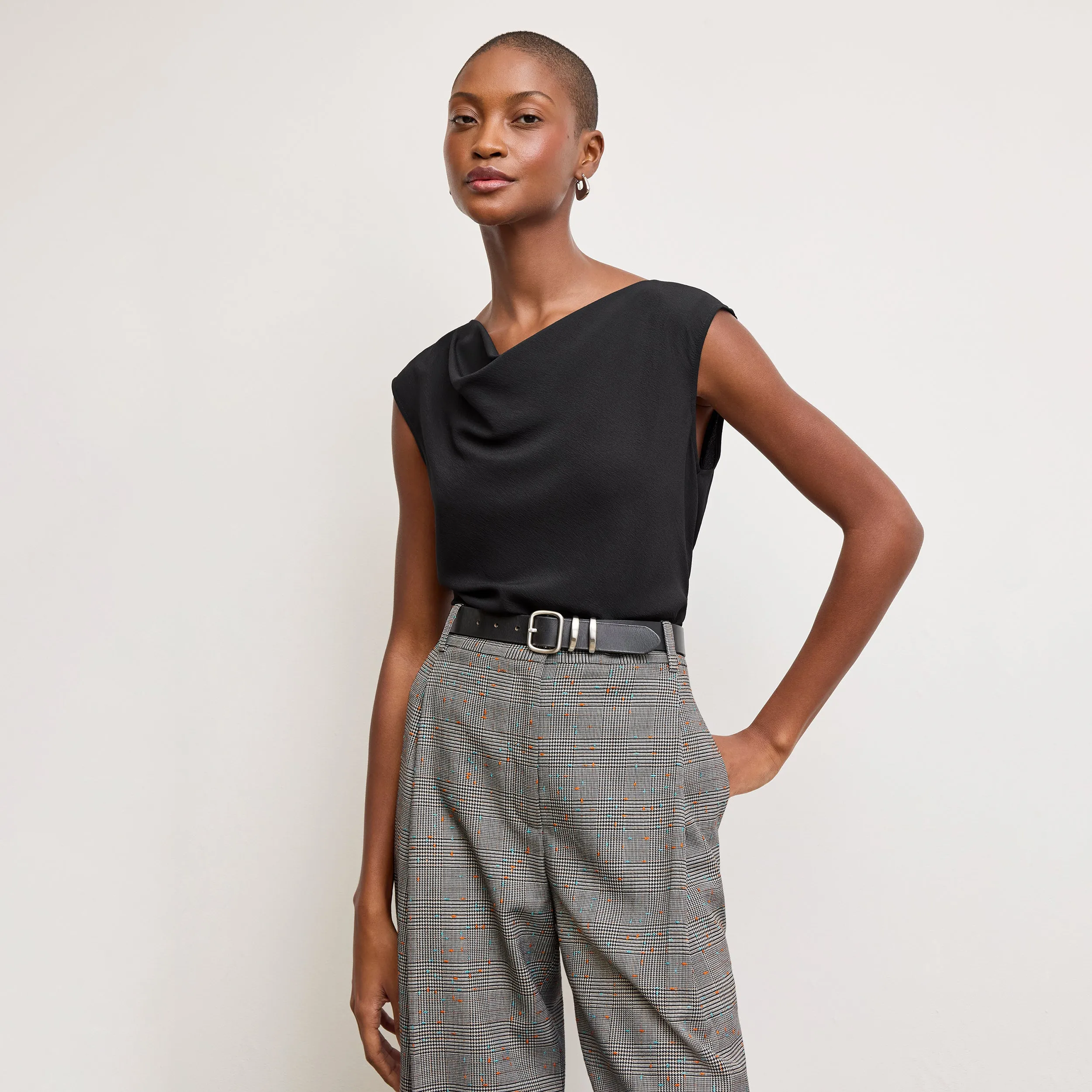 Nora Top - Eco Soft Wave :: Black Sheer Overlay Material Sustainable Textile