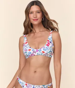Mila Bikini Top - Eco Nylon - Botanical Floral Youthful Vibes
