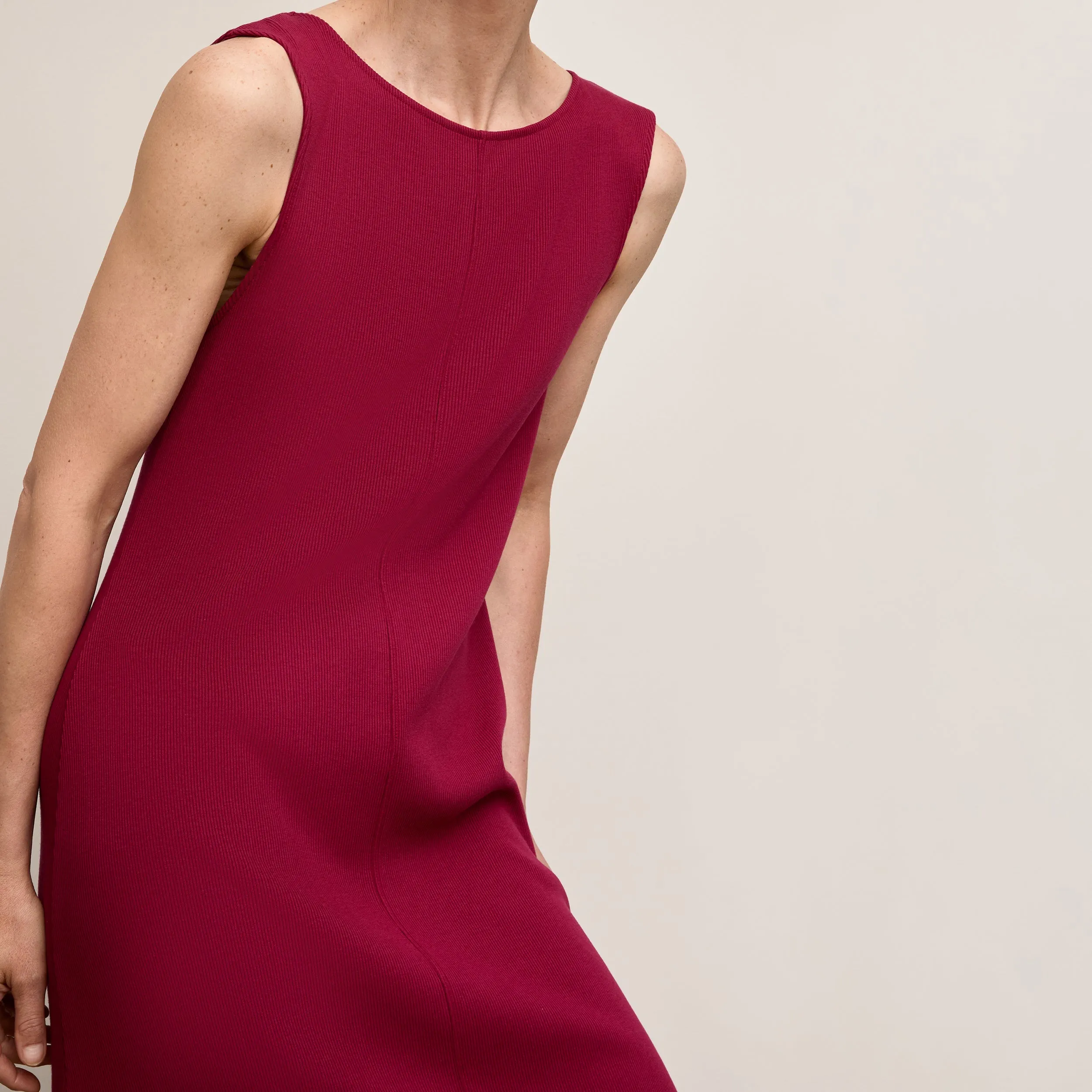 Gym Wear Milano Drape Dress - Plush Pima :: Dark Fuchsia Brushed Thermal Insulation