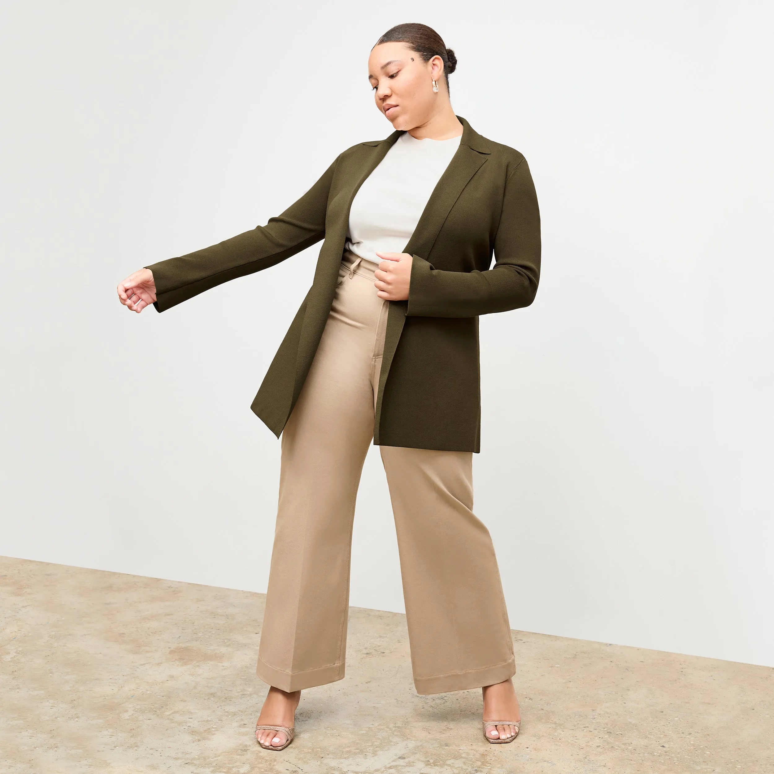 Milo Wide-Leg Jean - Eco Better Than Denim :: Fawn FluidDraping Silhouette LightweightConstruction ReinforcedEdges