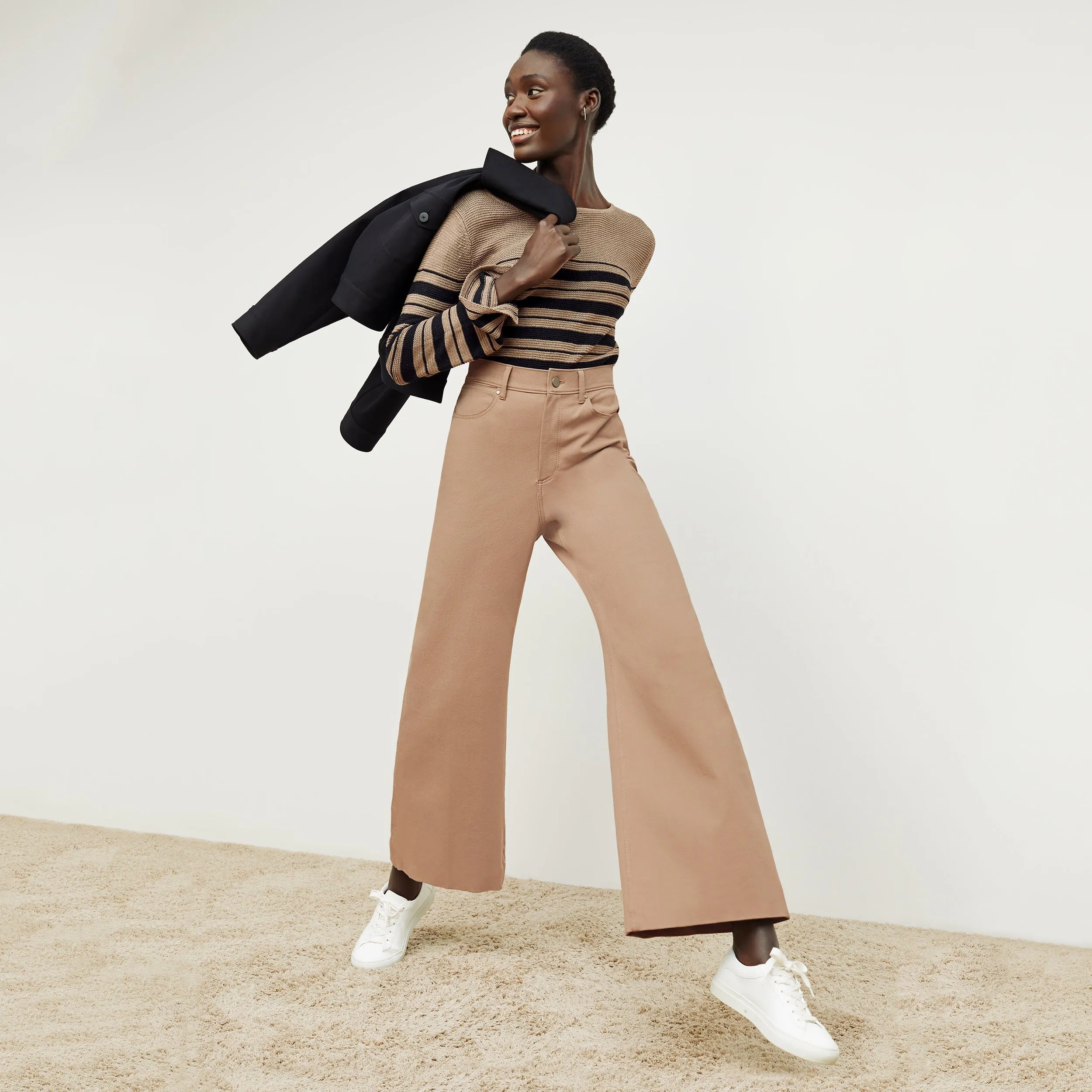 Milo Wide-Leg Jean - Eco Better Than Denim :: Fawn OdorResistant Fabric