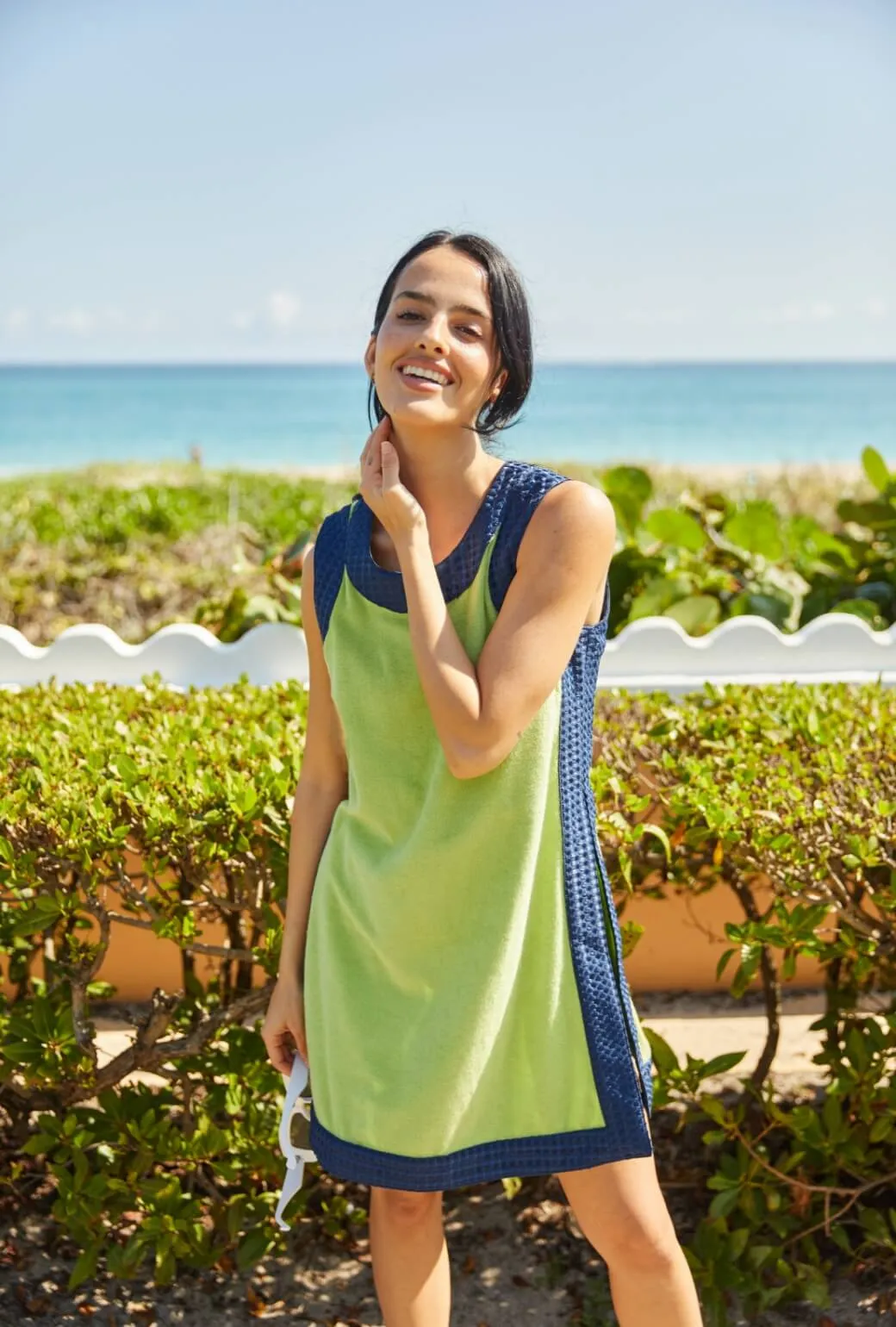 Mini Bermuda Set - Green & Navy Tagless Labeling Clean Cut