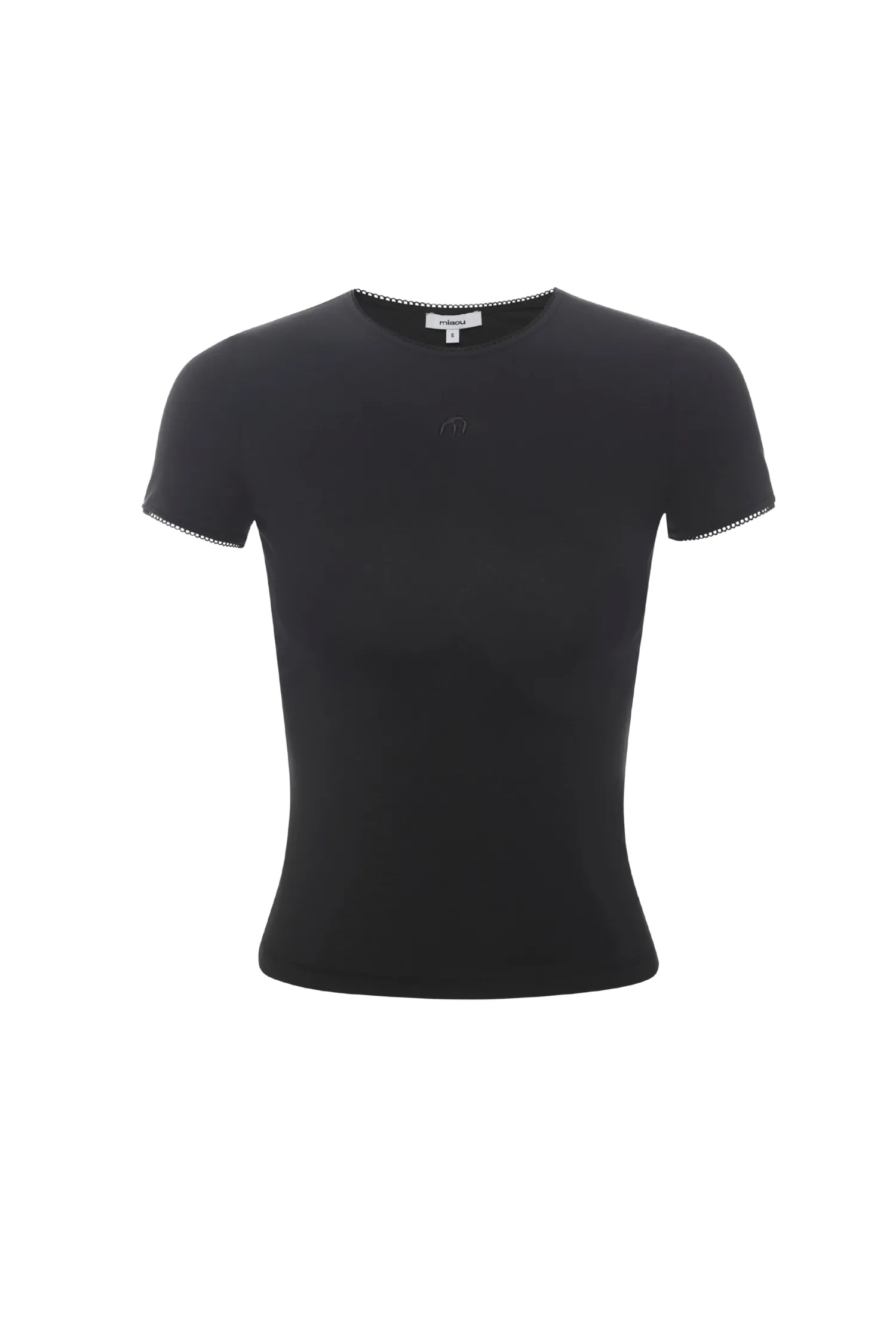 Layered Collar HighDurabilityWeave MINI TEE - BLACK