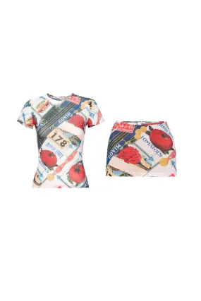 Built In Filter Layer MINI TEE   ELEKTRA SKIRT - FIGARO