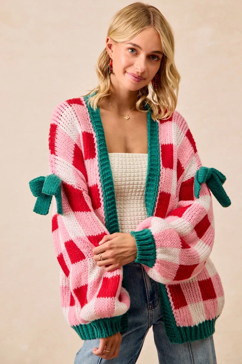 Moisture Wicking Inner Layer Dry Fast IT4618H-01P | CHRISTMAS THEME OPEN FRONT SWEATER CARDIGAN