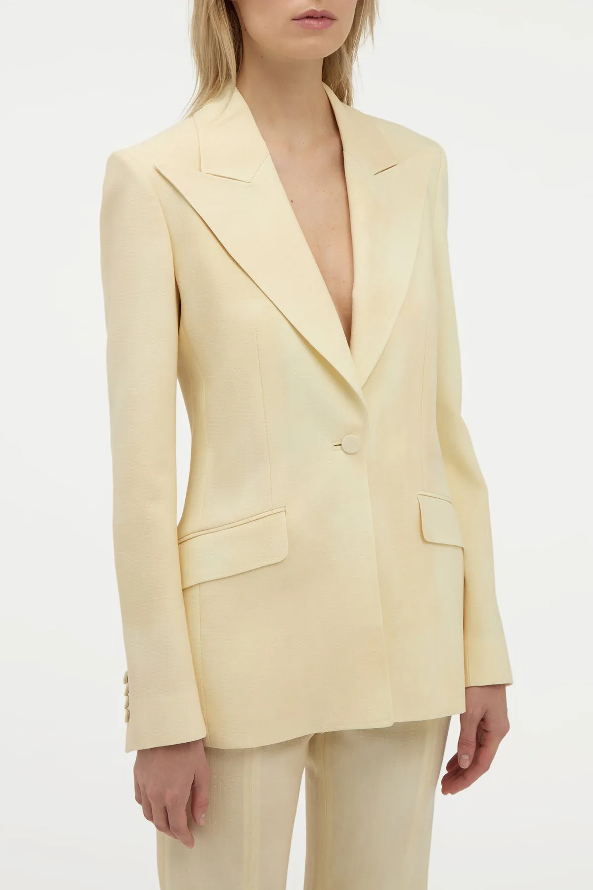Versatile Design Leiva Blazer in Ivory Virgin Wool