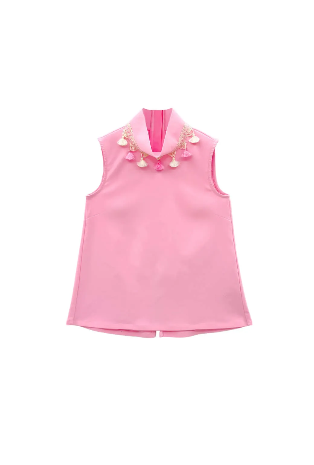 Mod Top - Pink Tassel Reinforced Stitching
