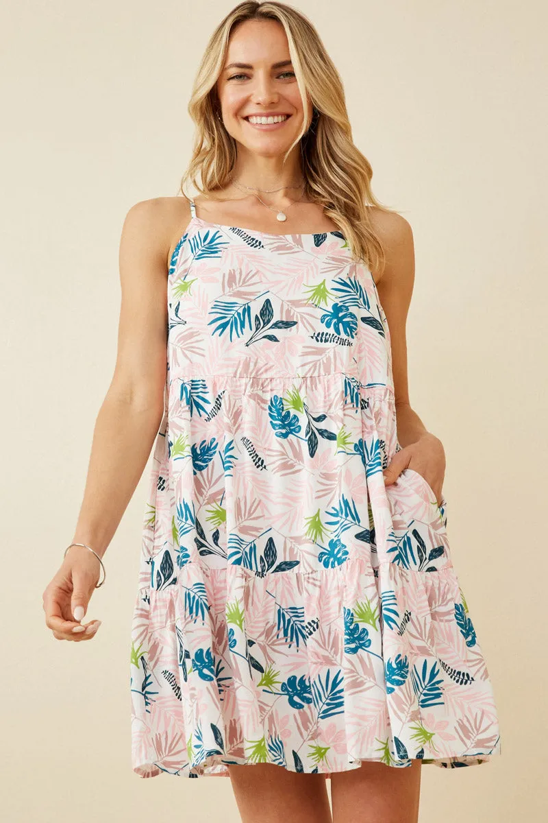 Relax Form Easy Flow Botanical Print Low Back Tank Dress