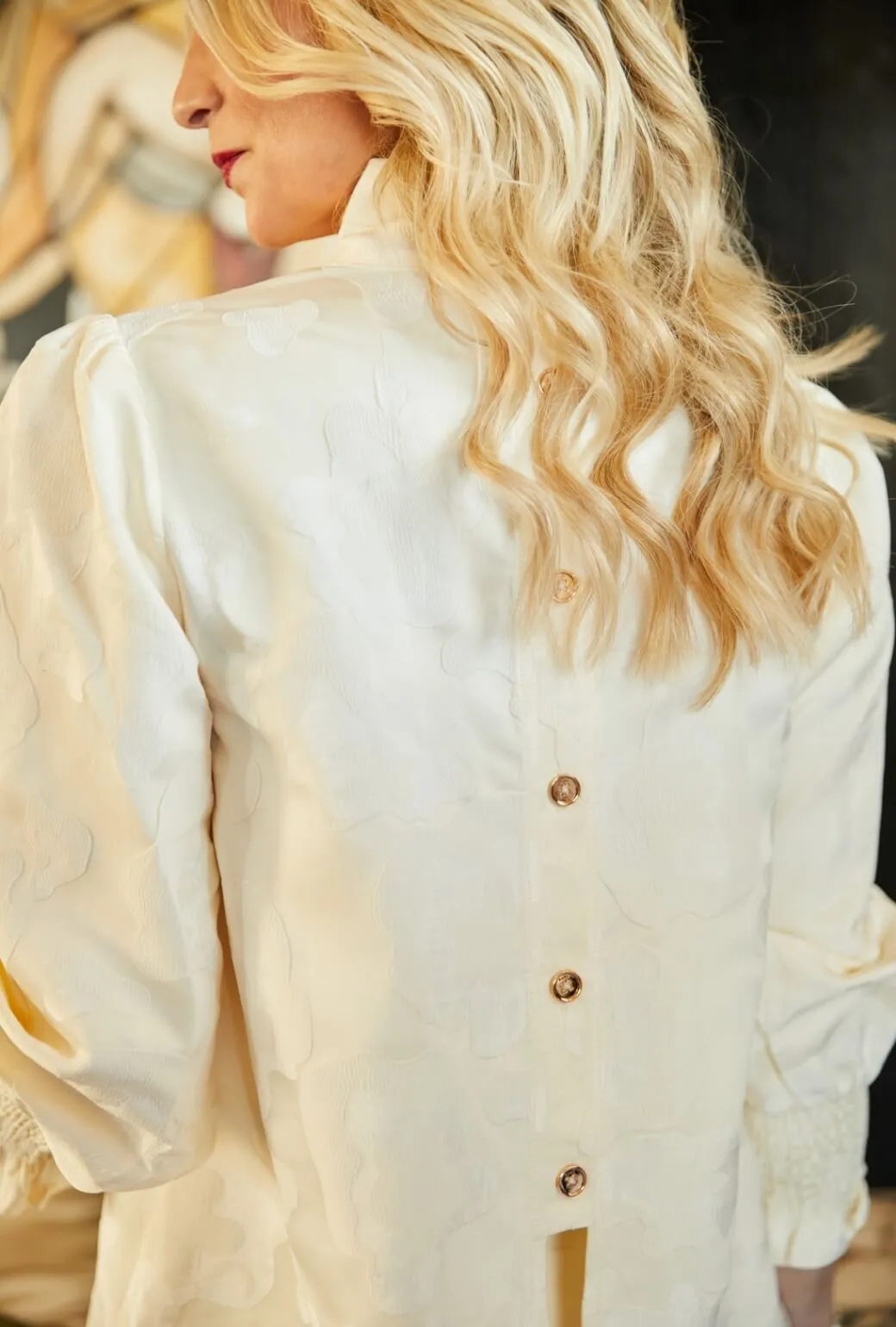 EcoCertified ConvertibleStyle Long Sleeve Mod Top - Ivory