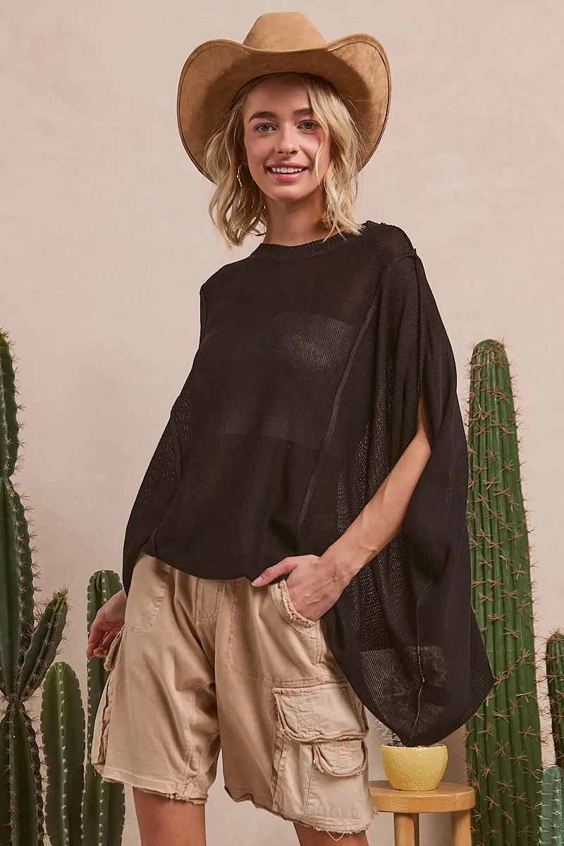 Microfiber Shell IP8203-03 | DOLMAN SLEEVE RIB TEXTURED SWEATER