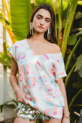 IT4044R-01 | LEOPARD PRINTED V NECK DOLMAN SWEATER TOP Mold resistant Heat Guard