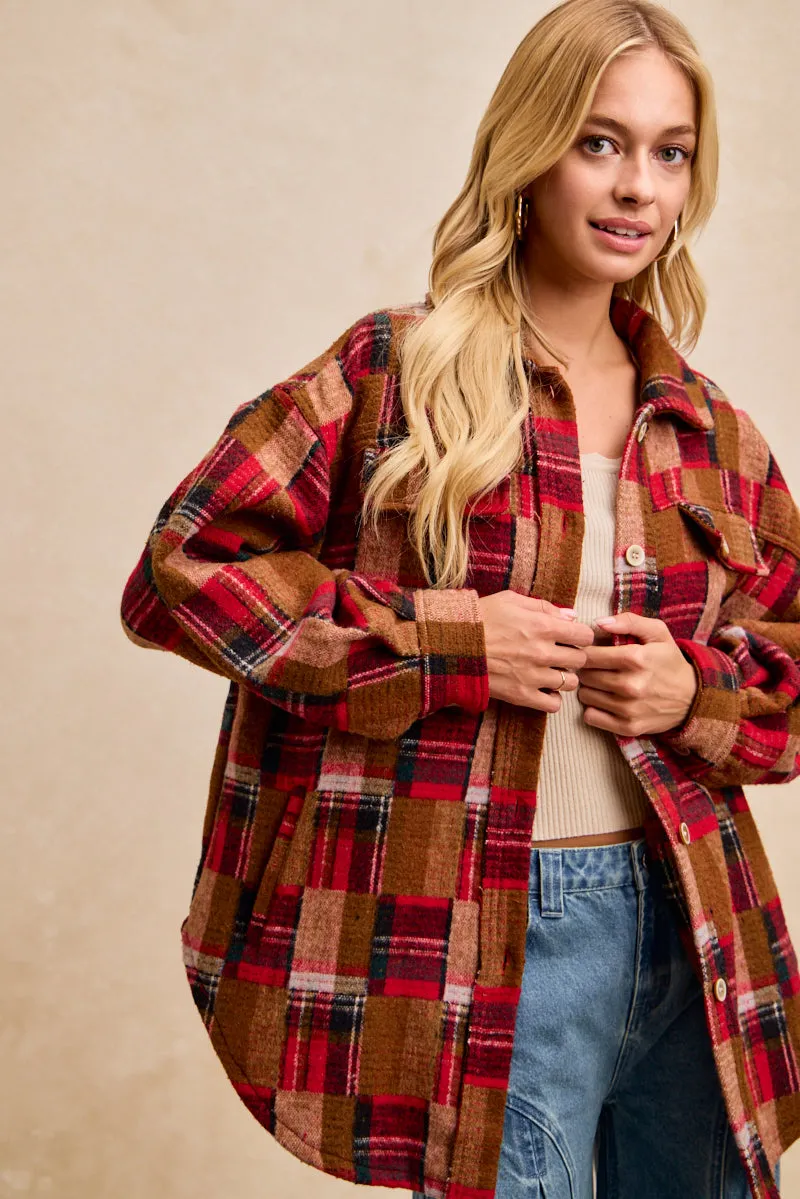 BuiltInLayer IT4876-01 | BRUSHED MIXED CHCKER SHACKET