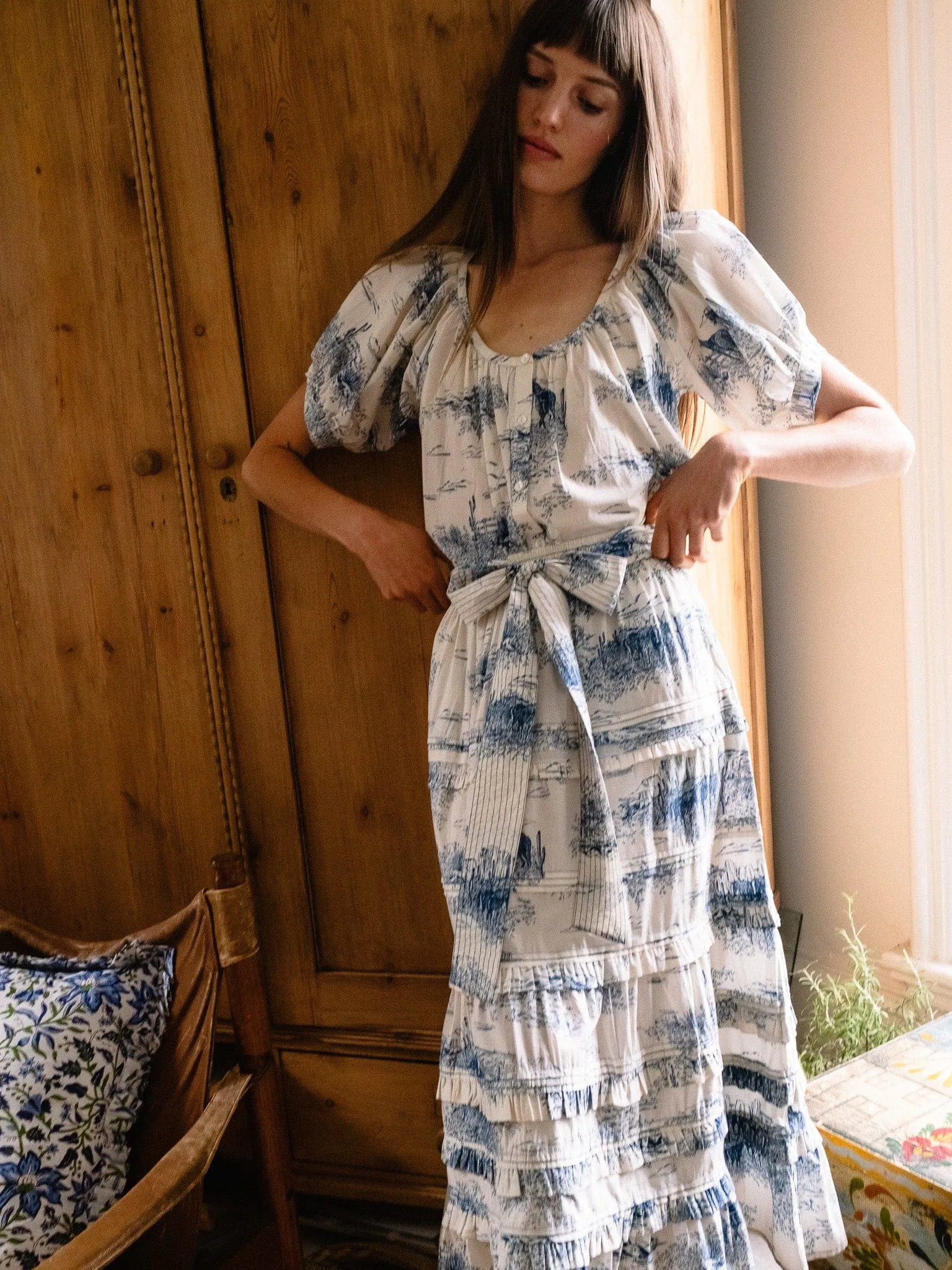 Cozy Layer Naomi Top in Western Toile