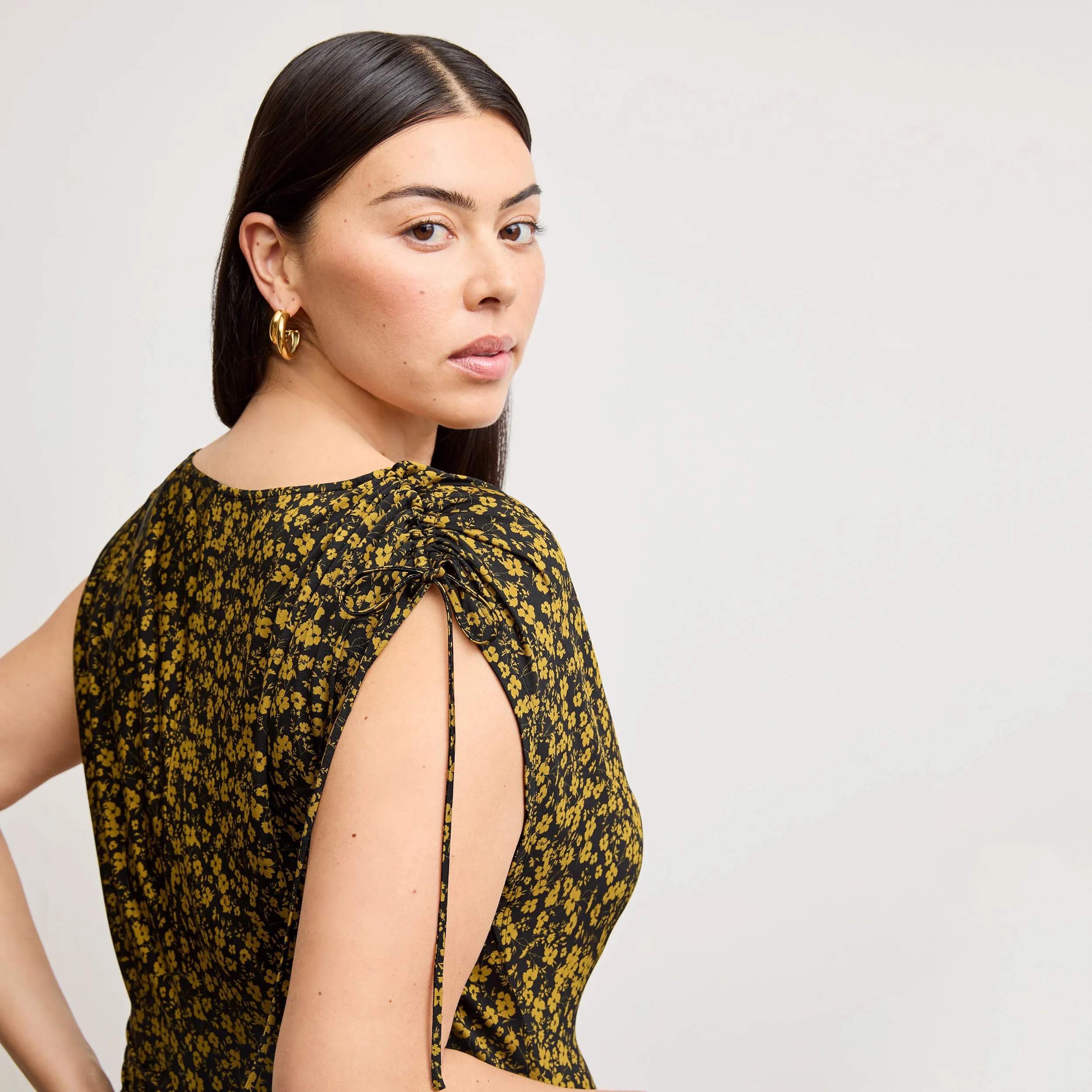 Anti Pilling Aisling Slinky Dress - Printed Jersey :: Bloom Print