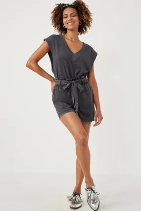 BreathableFabric Garment Dyed Tencel Paperbag Shorts