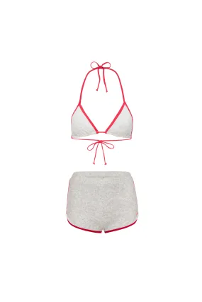 Antimicrobial Finish Loose Sweater KAUAI BIKINI TOP   KIM SHORT - HEATHER GREY