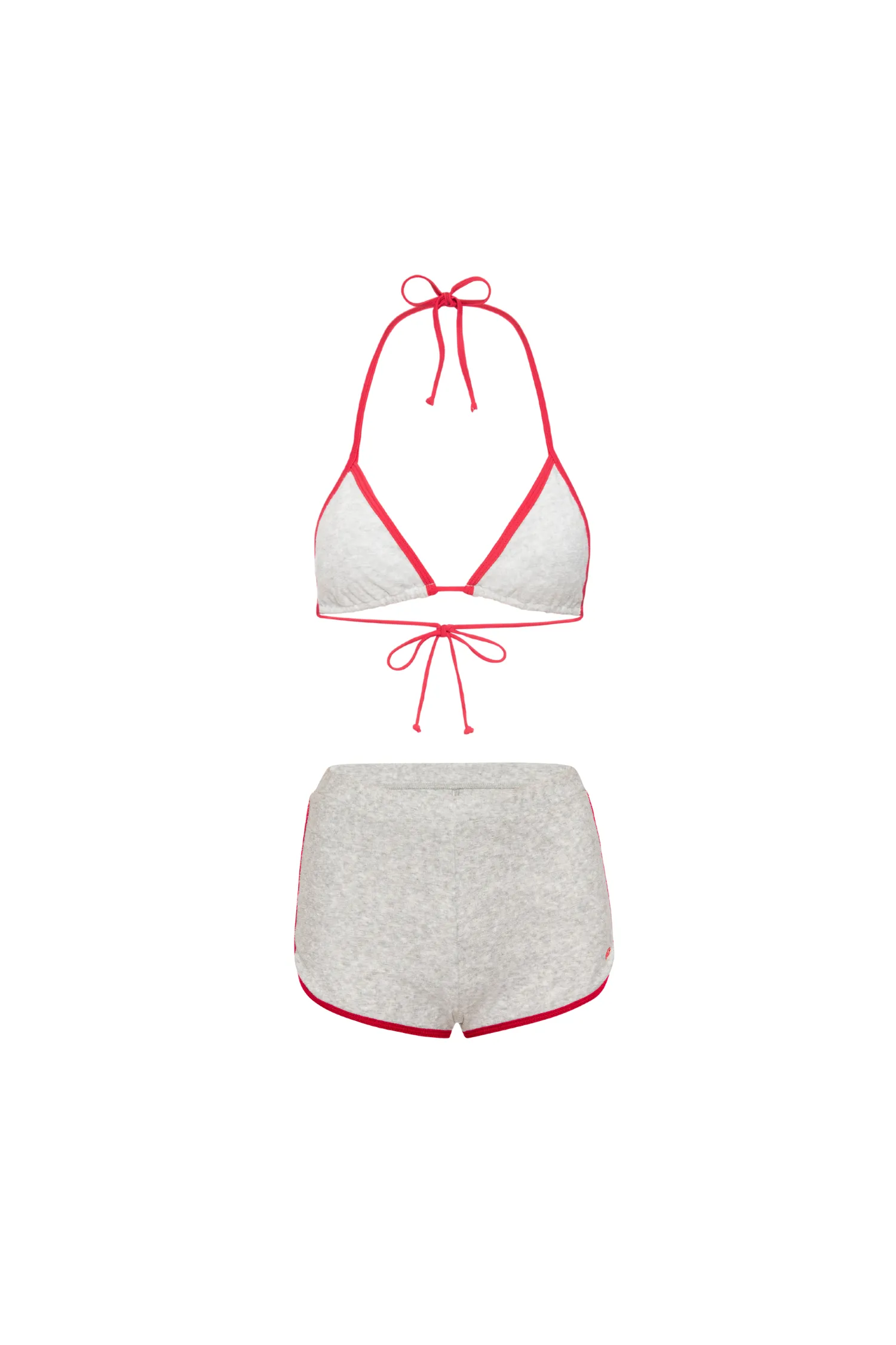 KAUAI BIKINI TOP   KIM SHORT - HEATHER GREY Durable Hem Stitching EcoFriendlyTexture