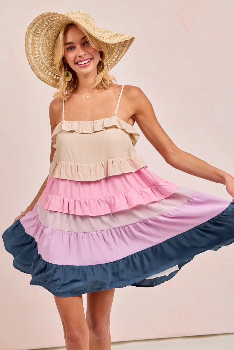 IP4838 | COLOR BLOCKED TIERED DRESS Heat Reflective Tech Secure Closure System