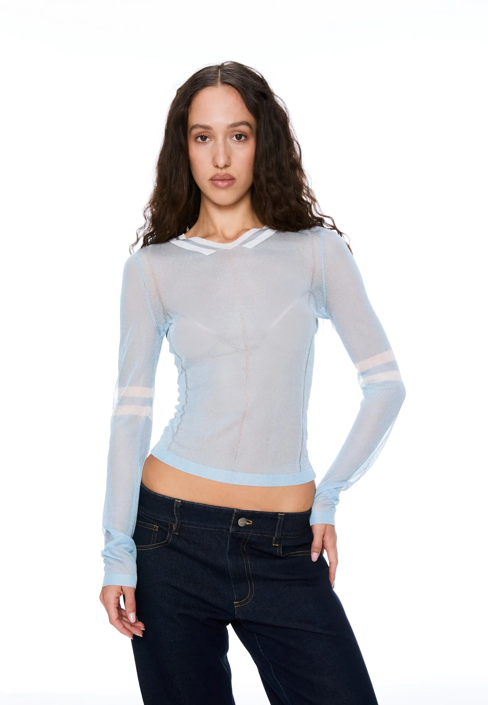 DoubleLayeredShoulders MONICA TOP - PERIWINKLE