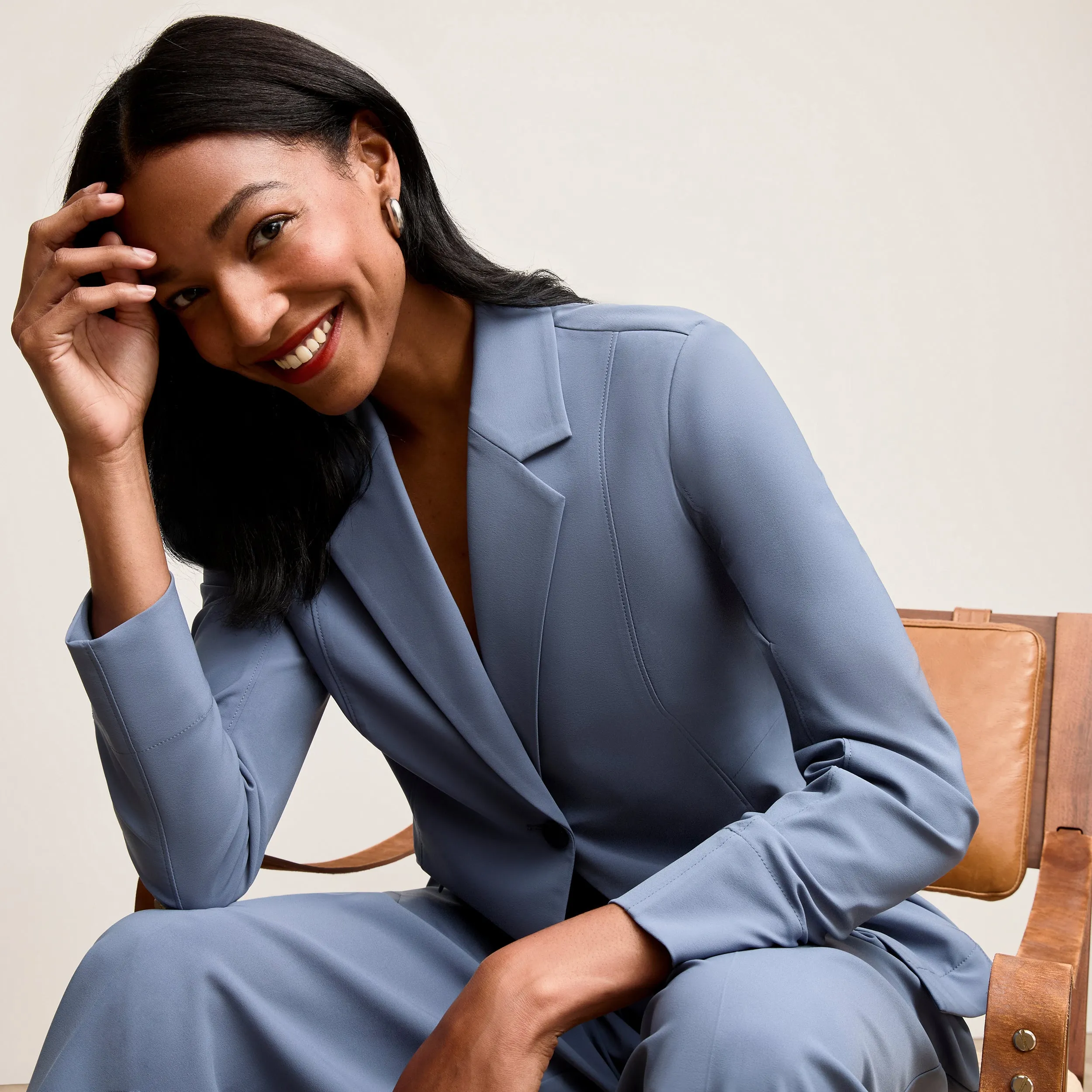 Ventilated Back Panel Moreland Travel Blazer - OrigamiTech :: Dusty Blue