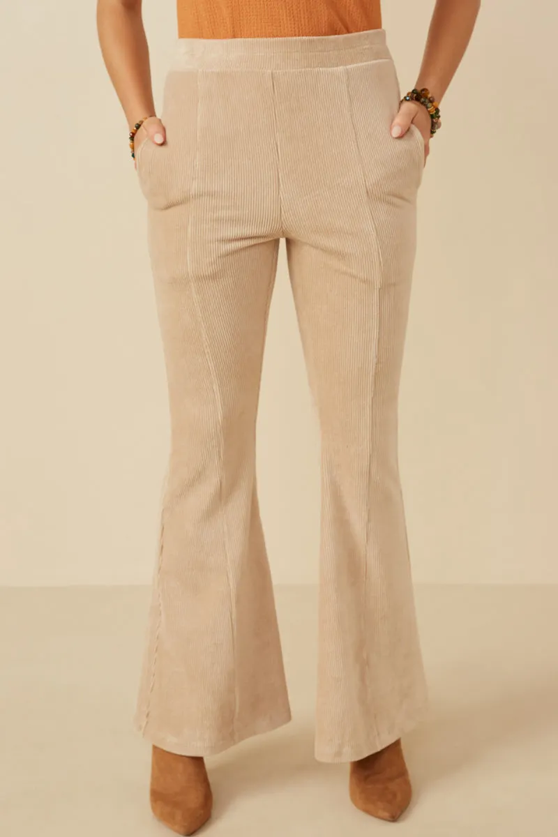Pleat Detail Pocketed Corduroy Pants Hypoallergenic fabric Wrinklefree