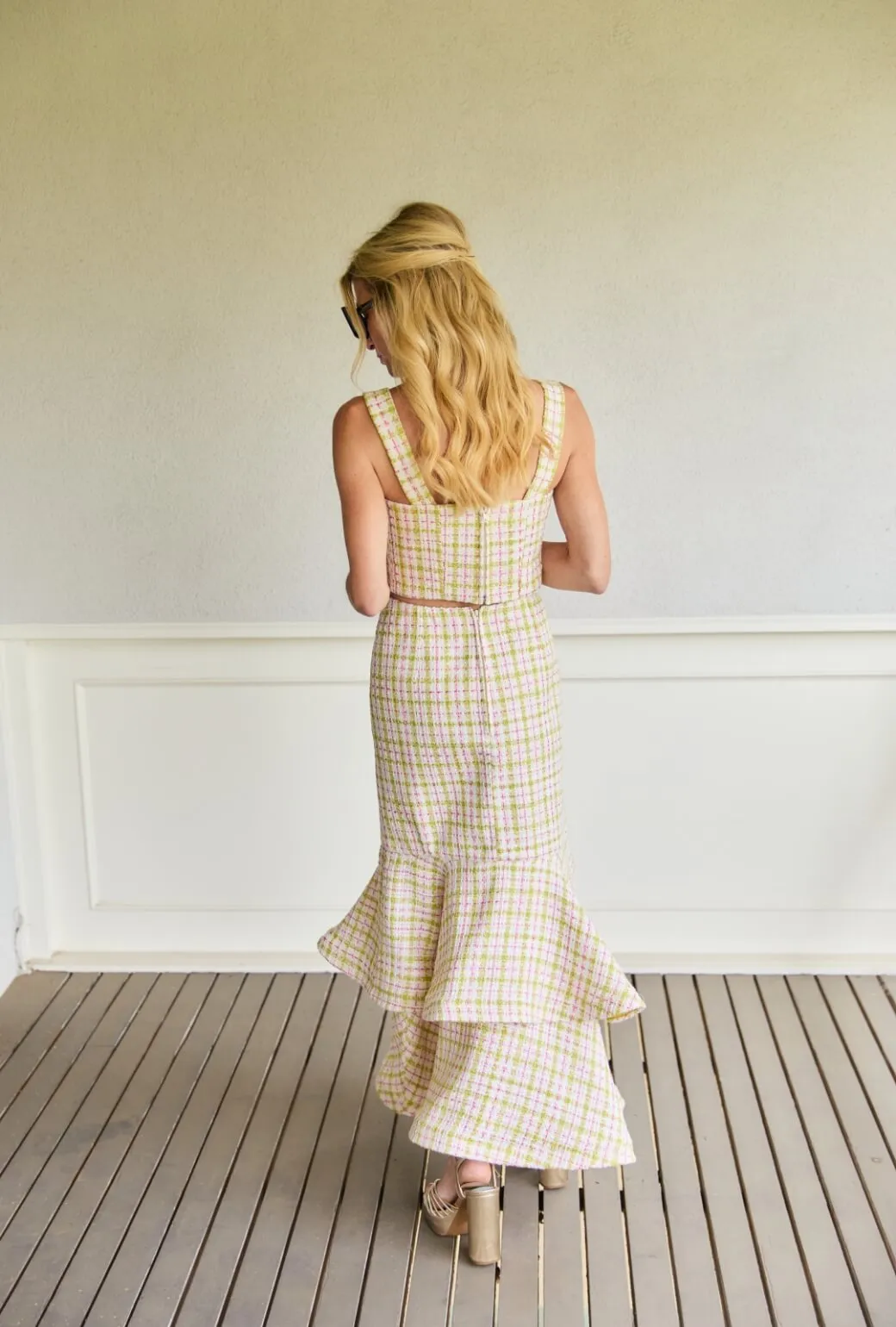 Quick Dry Material Casual Long Sleeve Buru x Old Soul Etiquette The Peplum Bustier - Spring Tweed